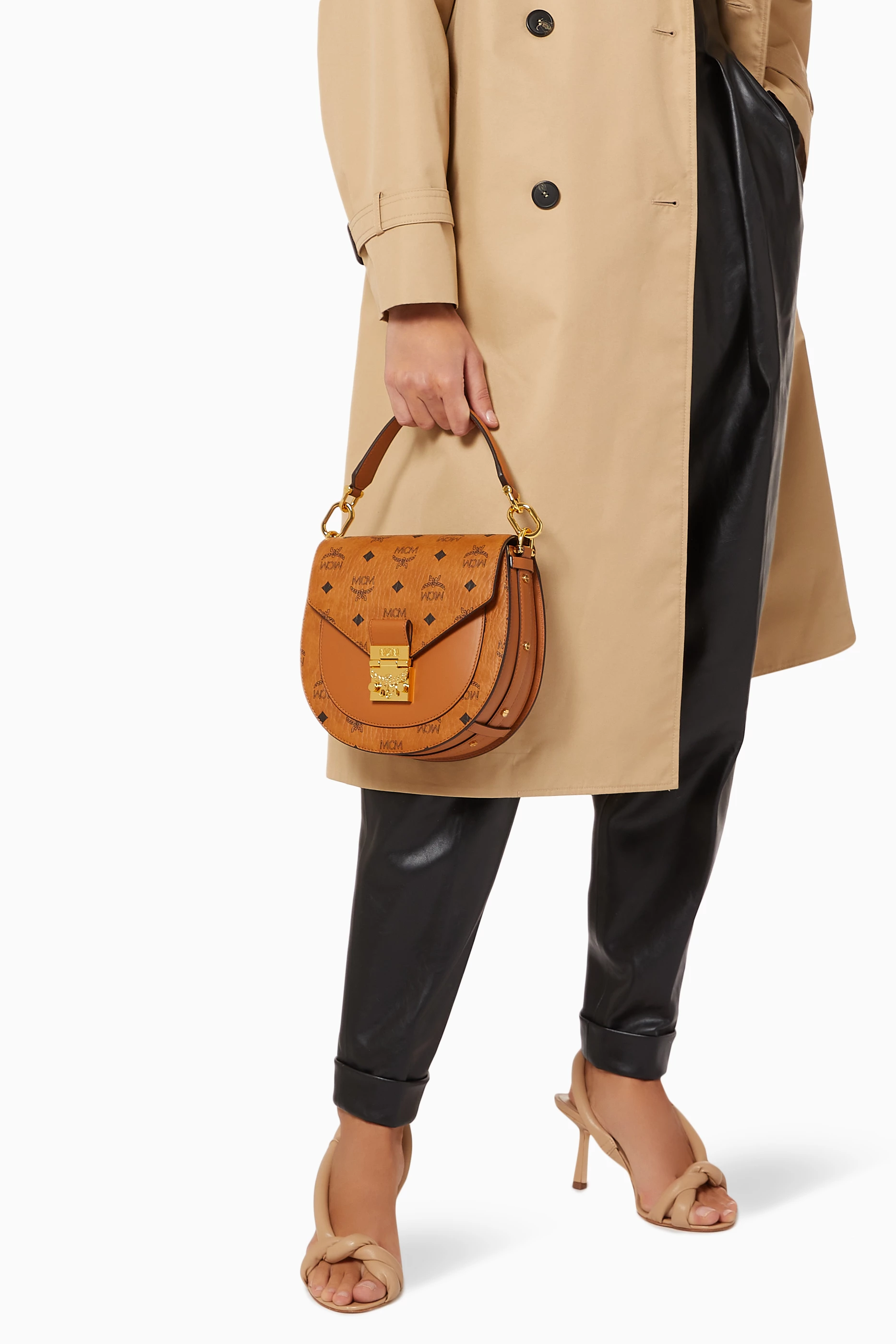 Buy MCM Brown Small Patricia Shoulder Bag in Visetos For Women Online Ounass UAE