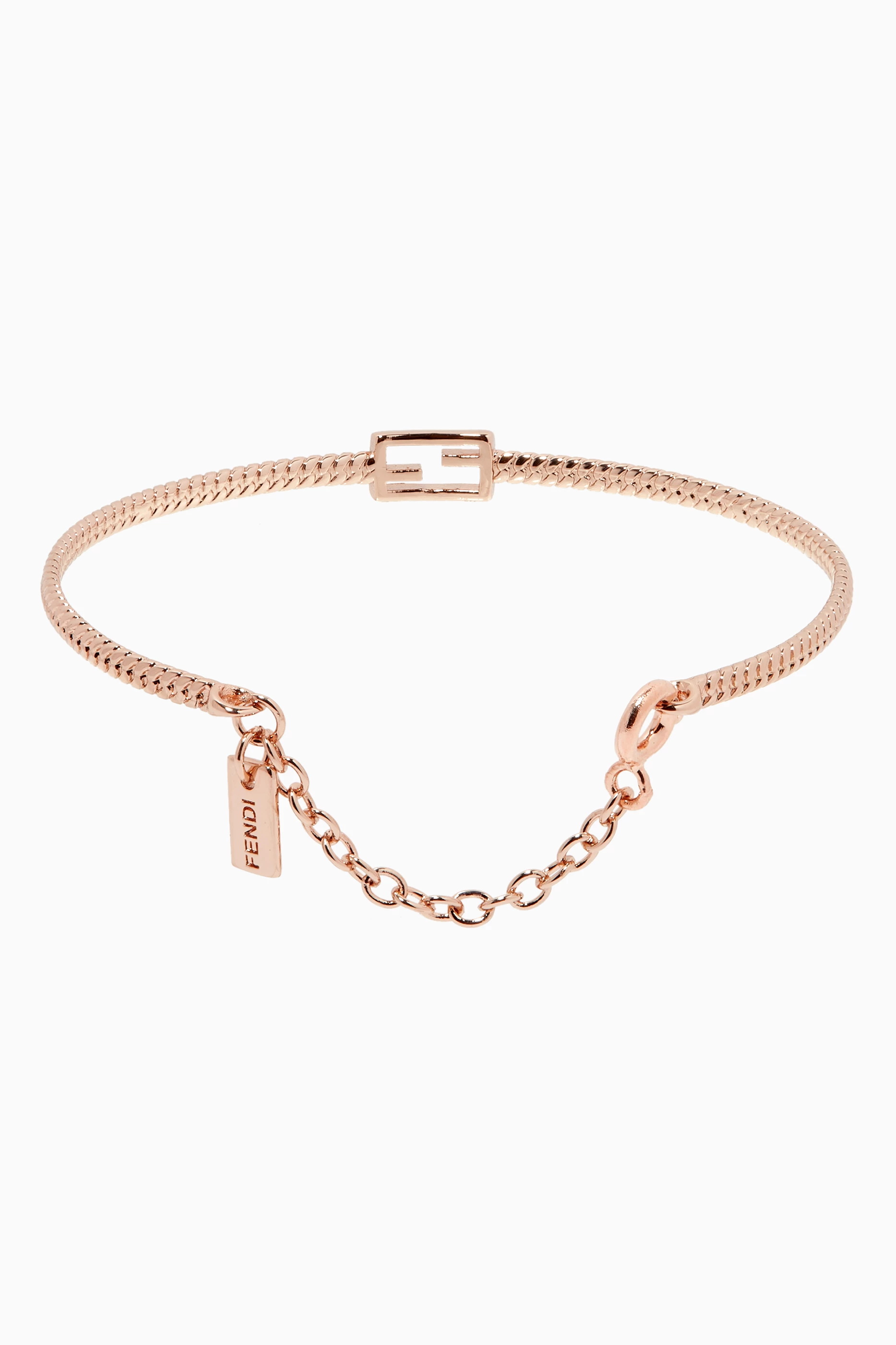 Buy Fendi Rose Gold FF Baguette Bracelet in Metal For Women Online Ounass UAE