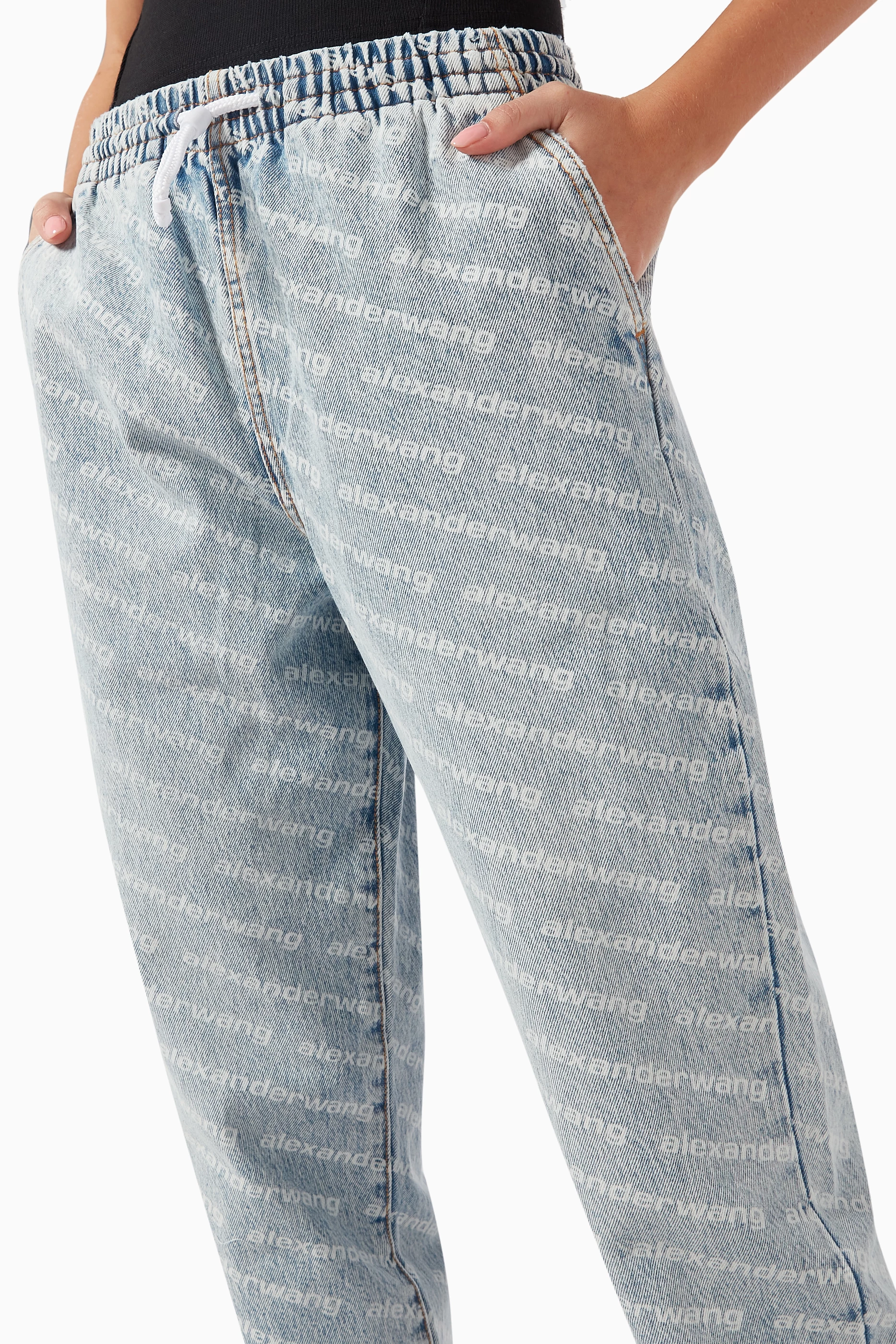 パンツ Alexander Wang Denim Joggers Stripe Denim Alexander Wang Denim Joggers ALEXANDER WANG LOGO