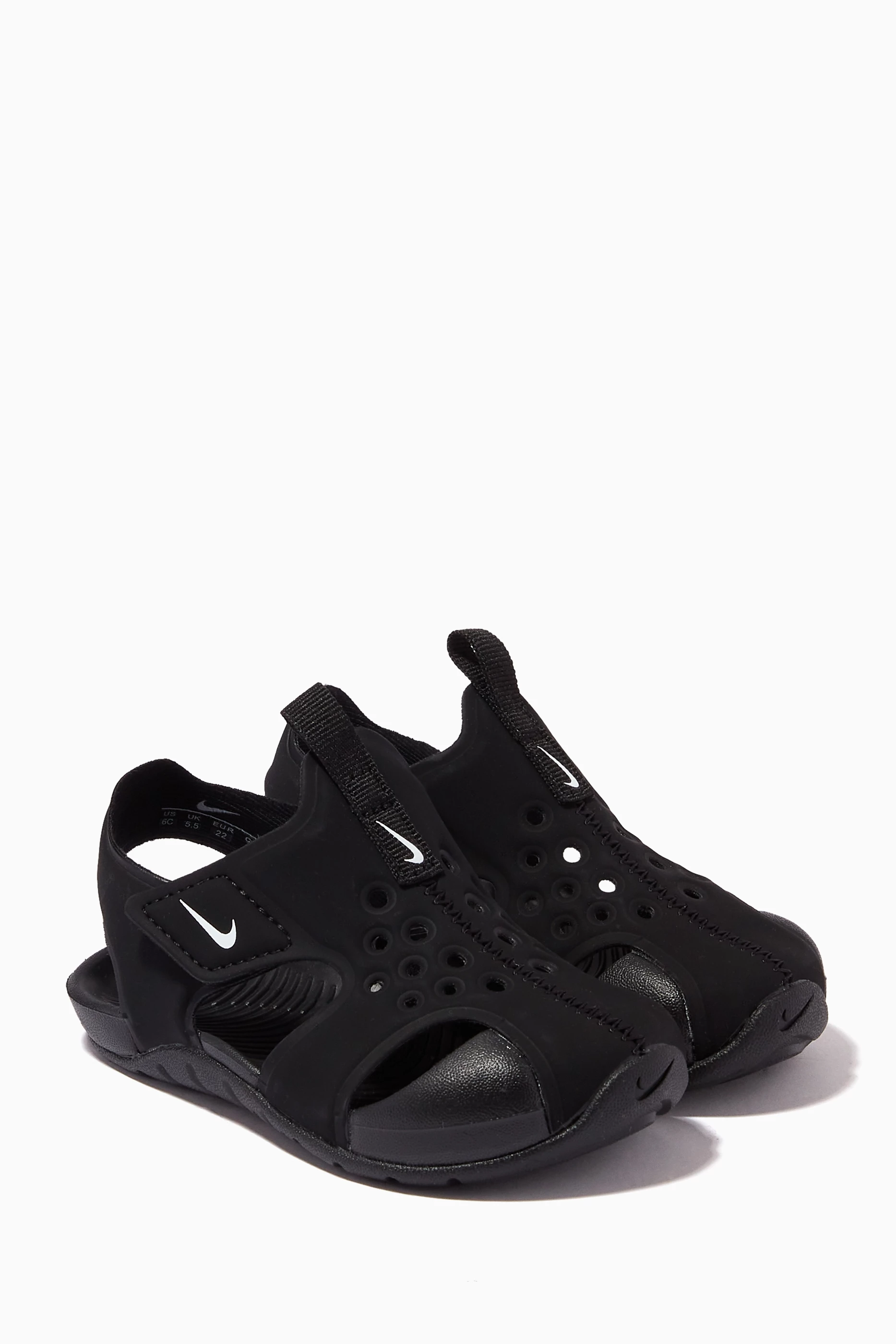 Buy Nike Black Sunray Protect 2 Sandals in Faux Leather For Boys Online Ounass UAE