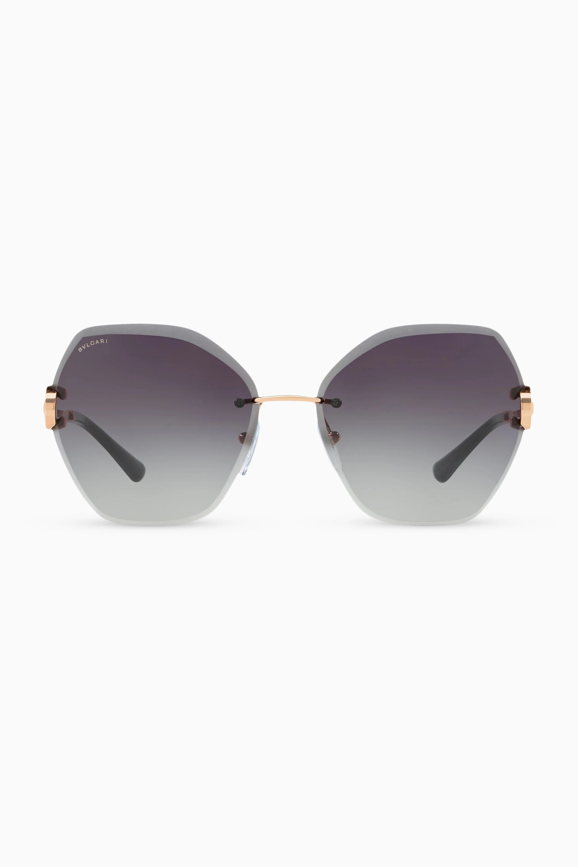 Buy BVLGARI Black Bvlgari Bvlgari Butterfly Sunglasses in Metal For Women Online Ounass UAE