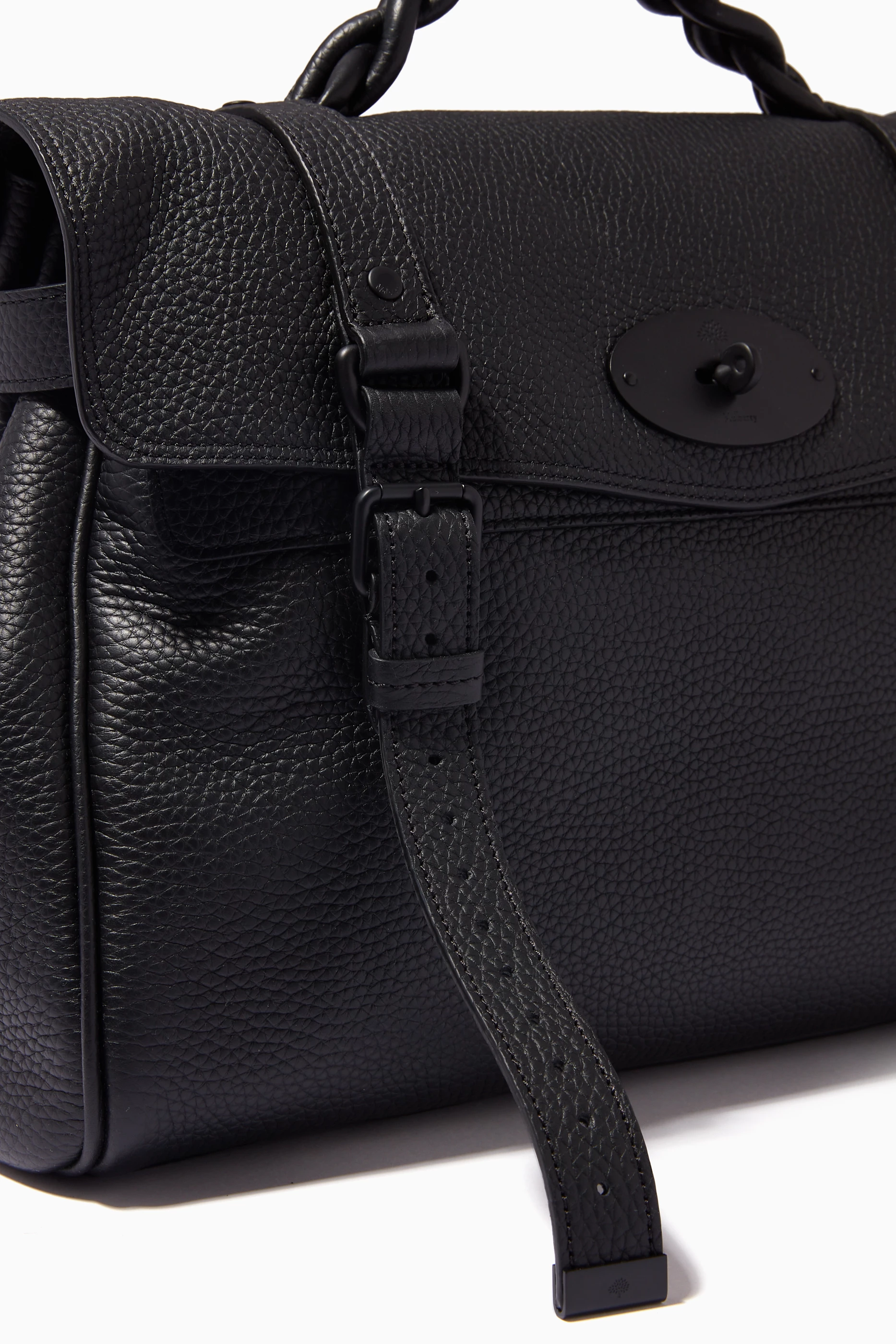 Buy Mulberry Black Oversized Alexa Satchel Bag in Heavy Grain Leather For Women Online Ounass UAE