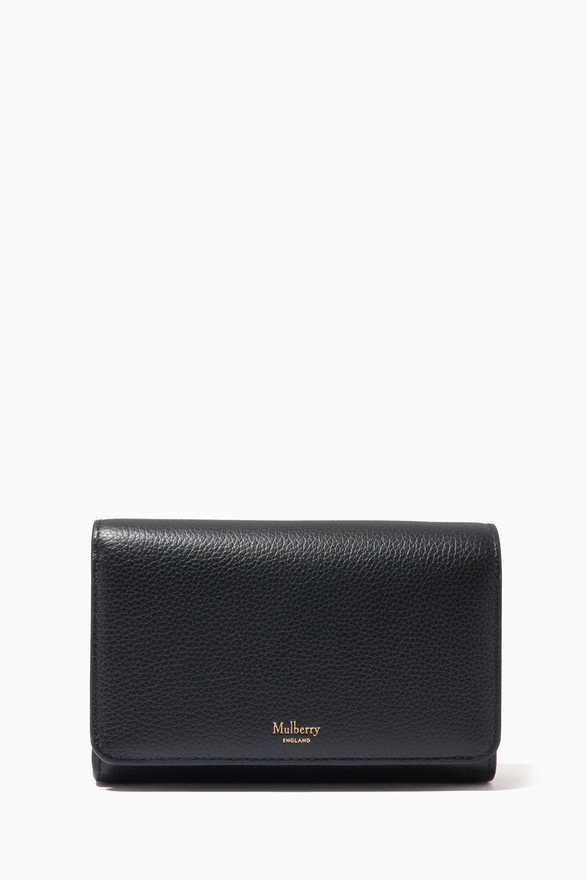 Buy Mulberry Black Medium Continental French Purse in Small Classic Grain Leather For Women Online Ounass UAE