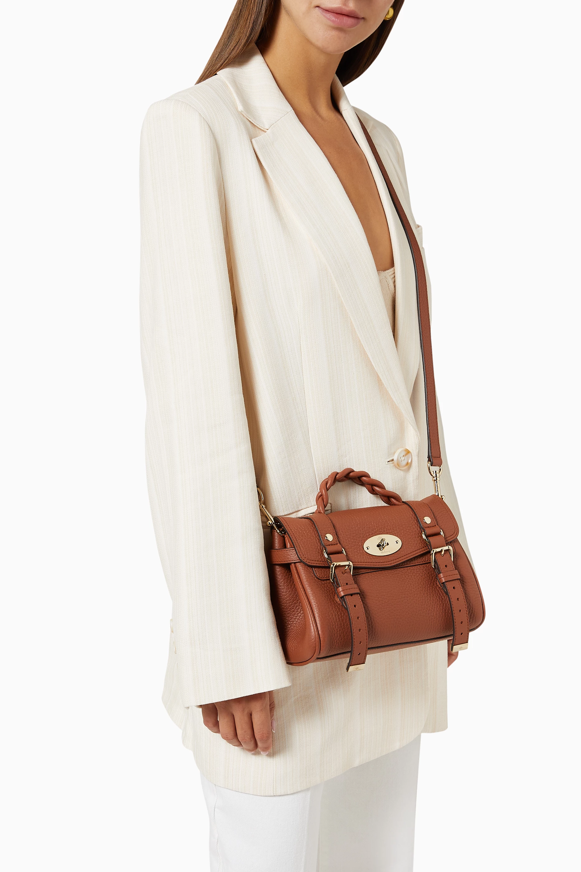 Buy Mulberry Brown Mini Alexa Satchel Bag in Small Classic Grain Leather For Women Online Ounass UAE