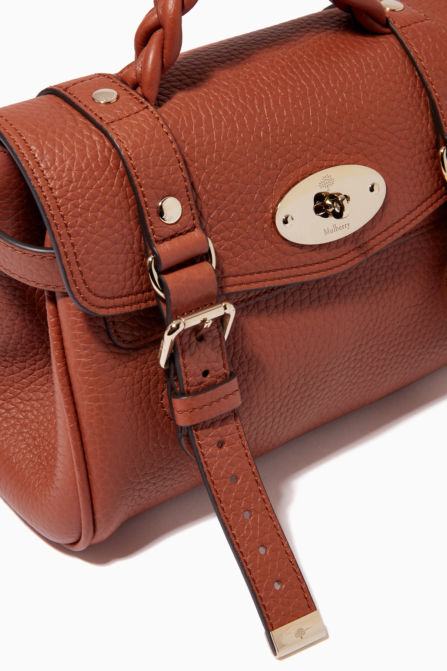 Buy Mulberry Brown Mini Alexa Satchel Bag in Small Classic Grain Leather For Women Online Ounass UAE