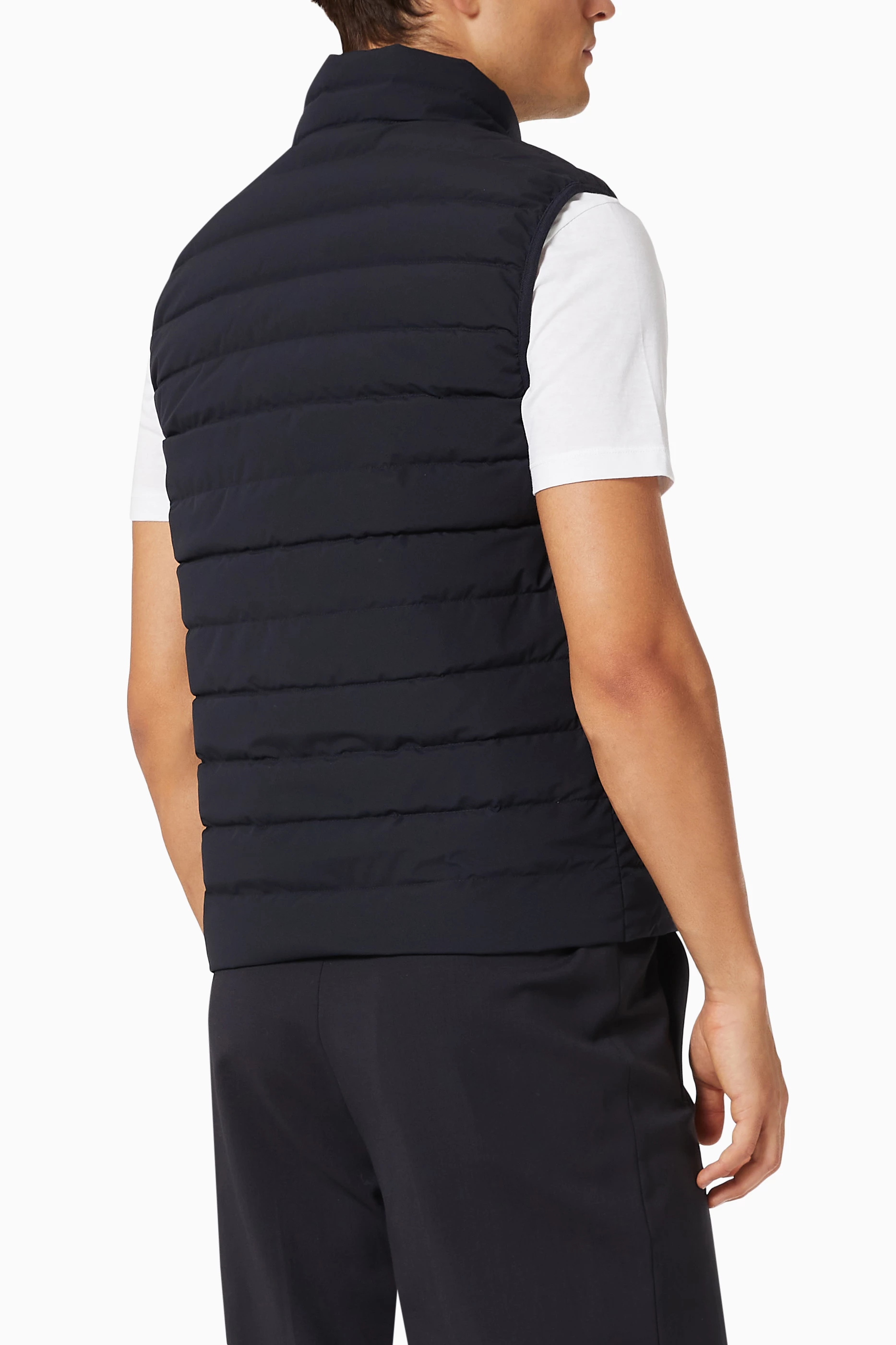 Buy Emporio Armani Blue Essential Capsule Down Gilet in Quilted Nylon For Men Online Ounass UAE