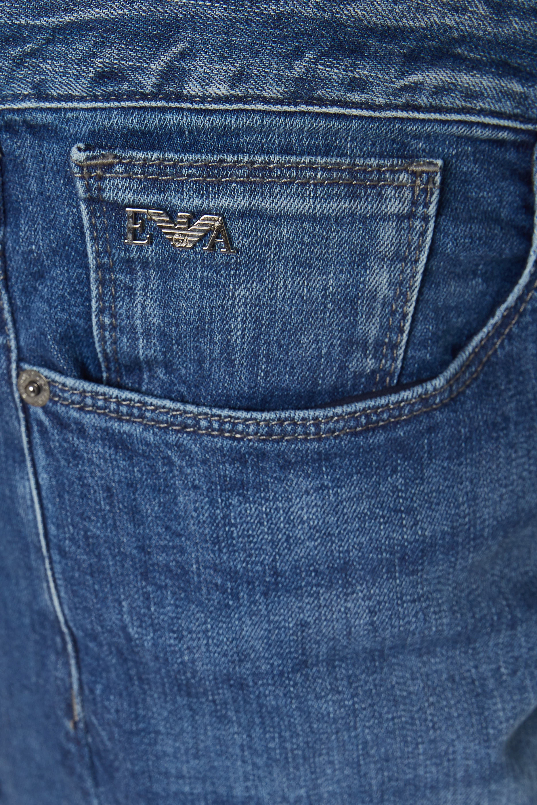Buy Emporio Armani Blue Slim Fit Jeans in Denim For Men Online Ounass UAE