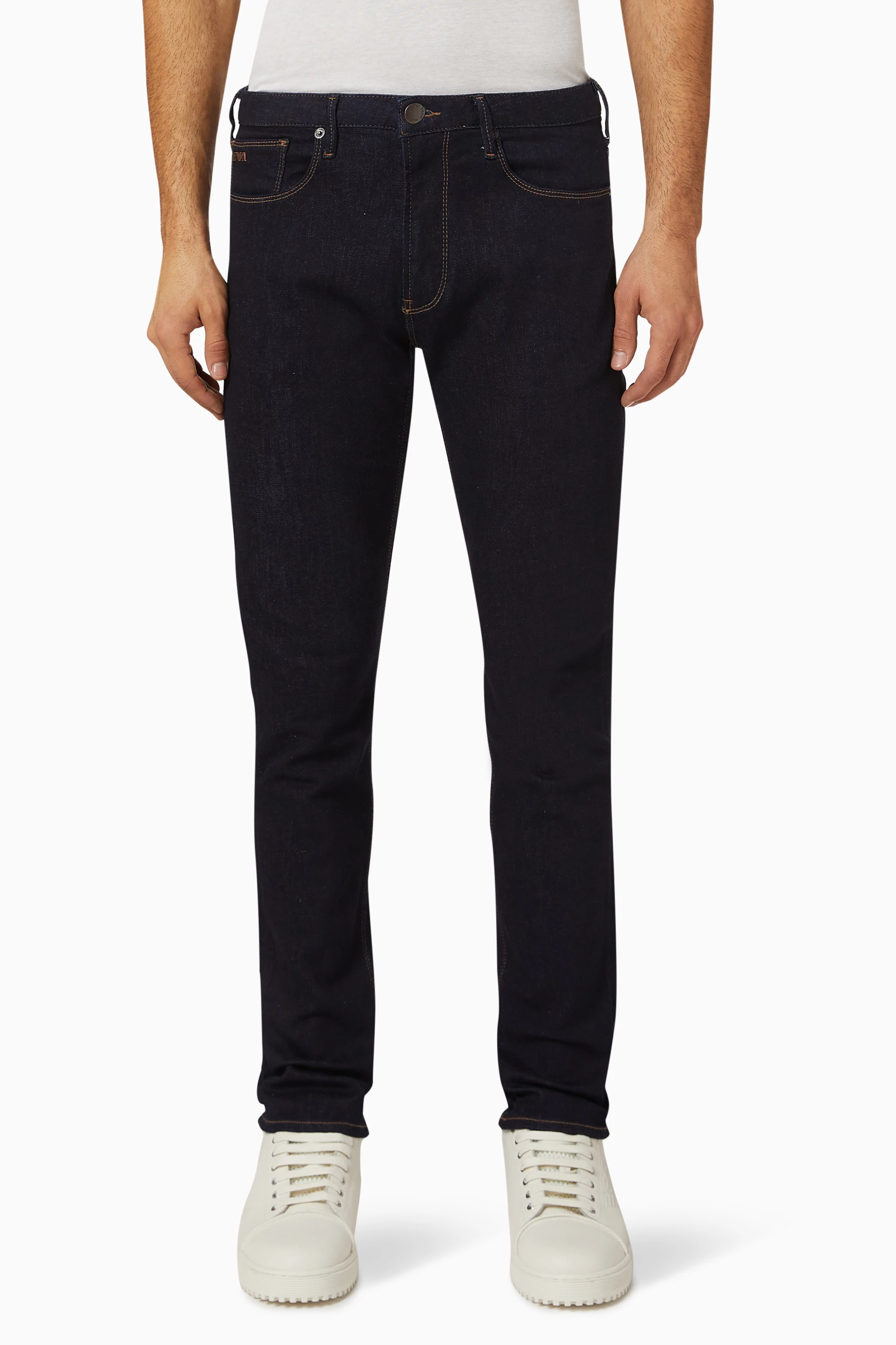 Buy Emporio Armani Blue J06 Slim fit Jeans For Men Online Ounass UAE