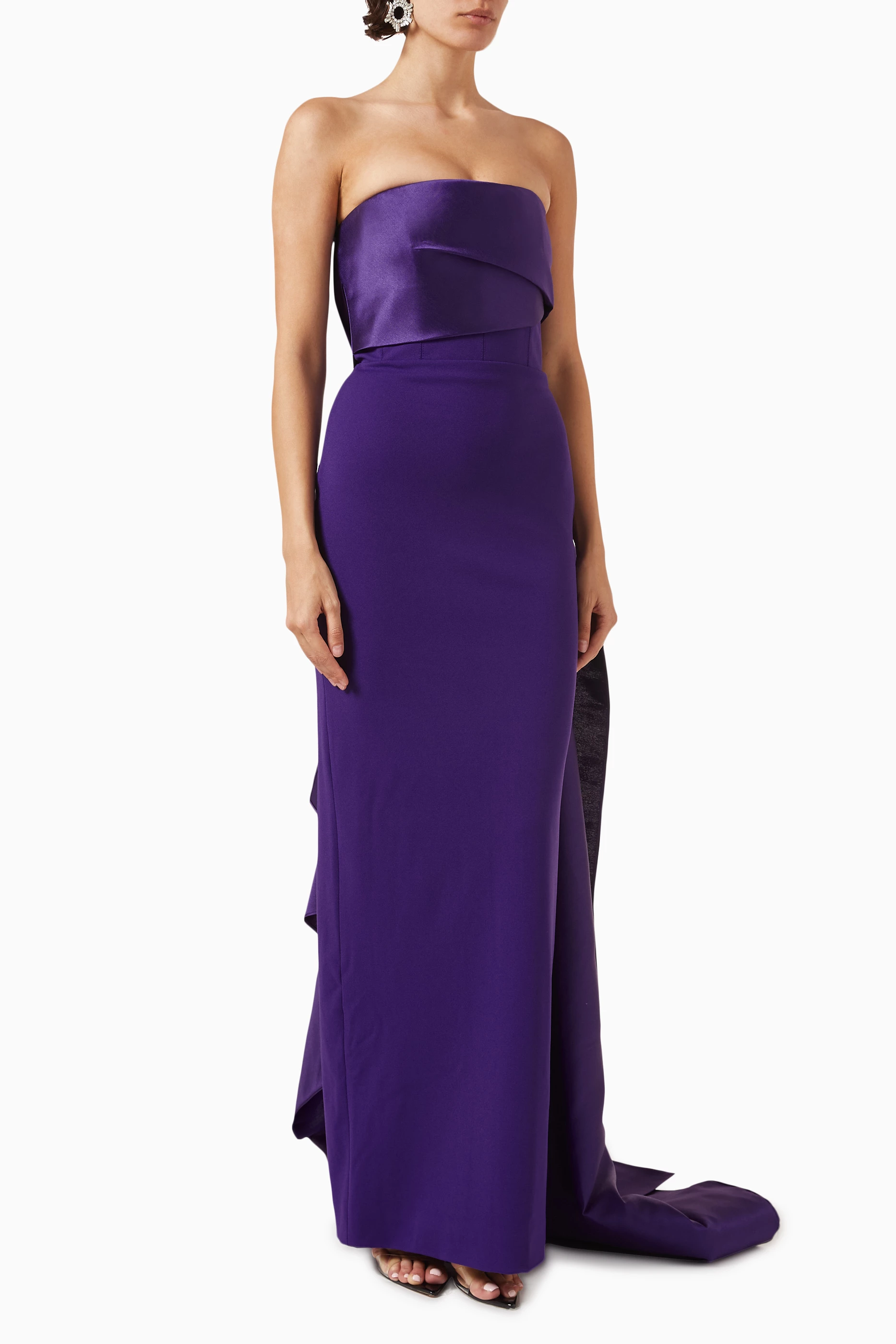 ワンピース SOLACE LONDON Woman Dress Violet OS36035 AMETHYST The Alessandra Maxi Dress in Amethyst – Solace London