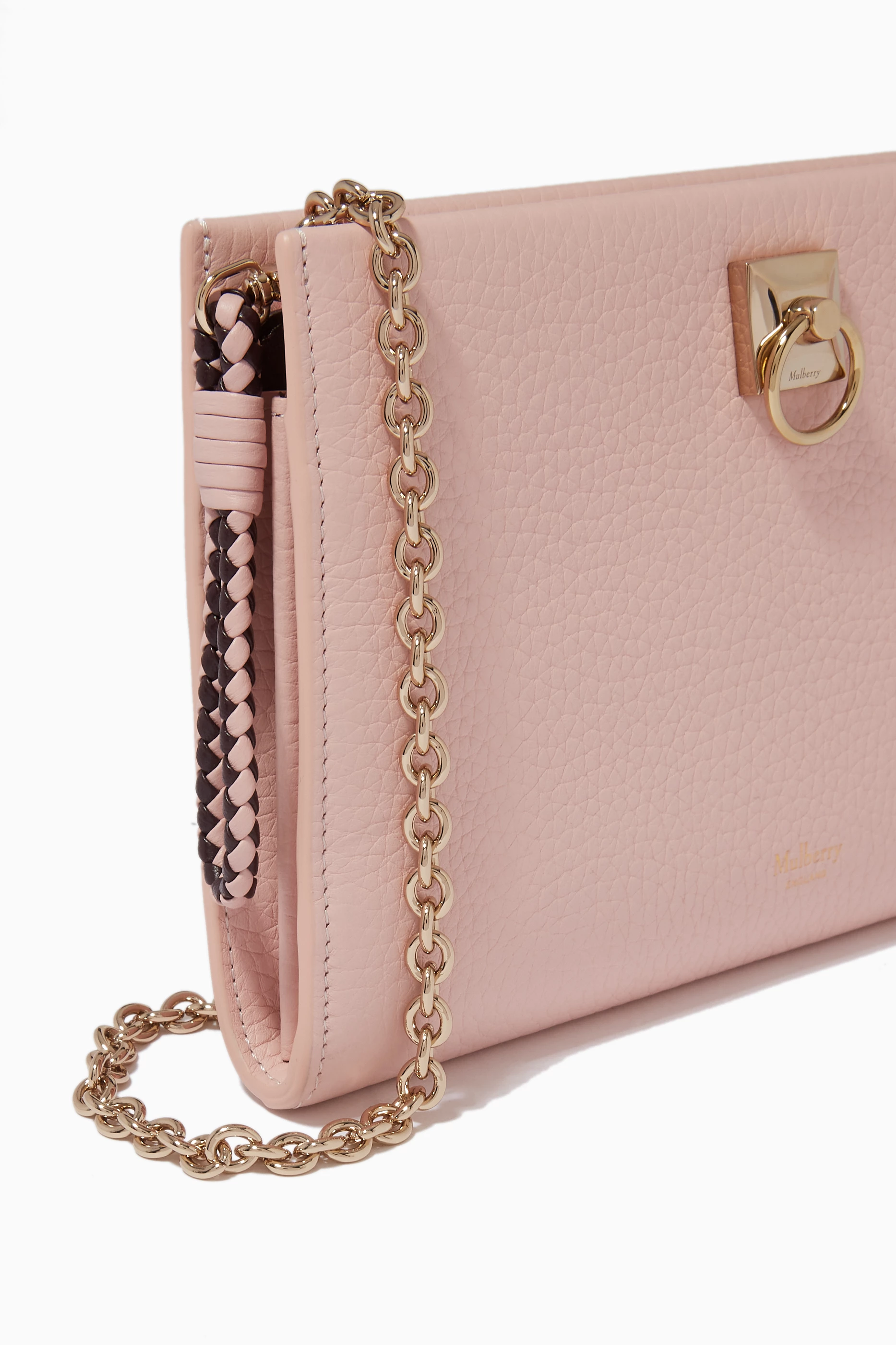 Buy Mulberry Pink Iris Chain Wallet in Heavy Grain Leather For Women Online Ounass UAE