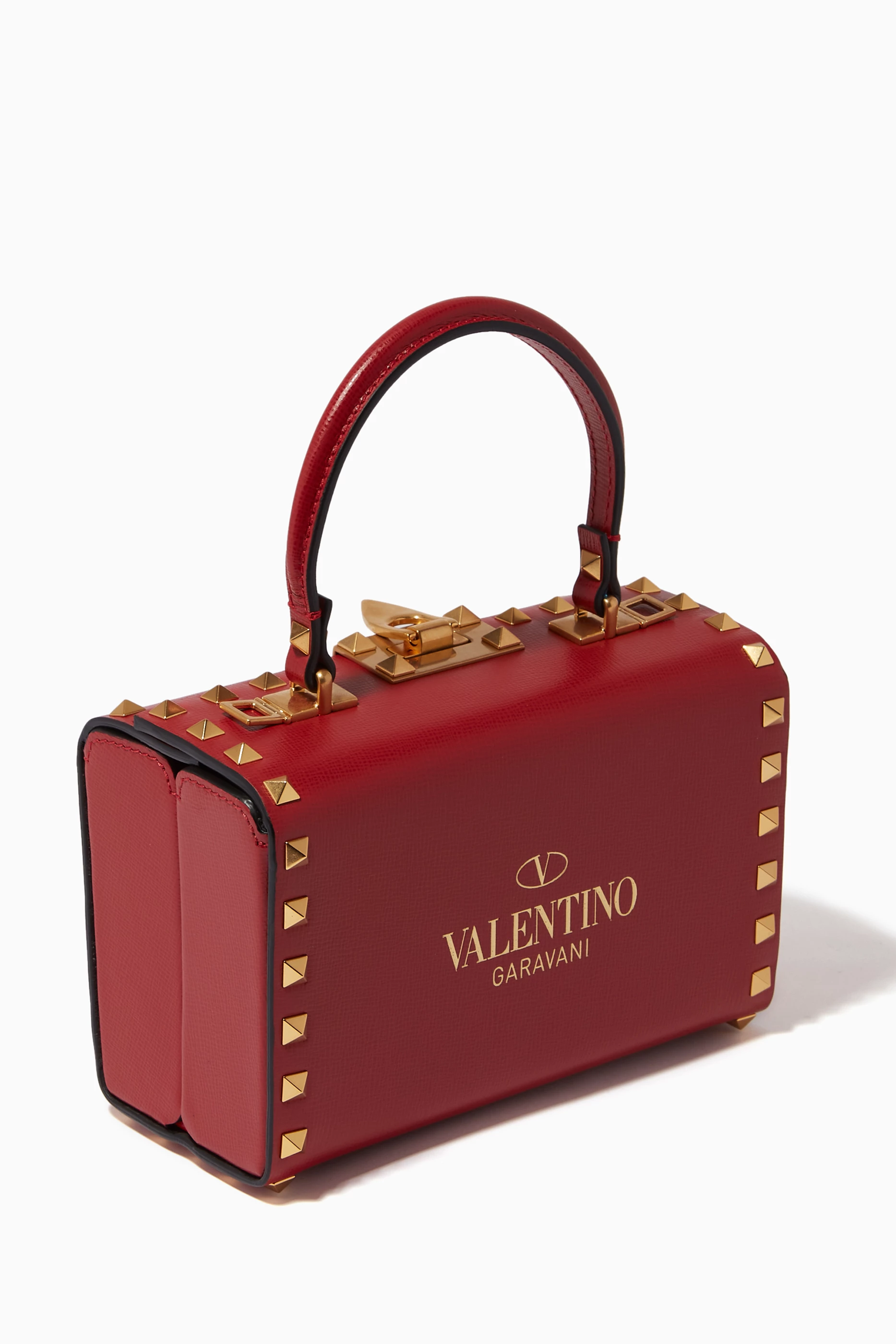 Buy Valentino Garavani Red Valentino Garavani Rockstud Alcove Box Bag in Calfskin For Women Online Ounass UAE