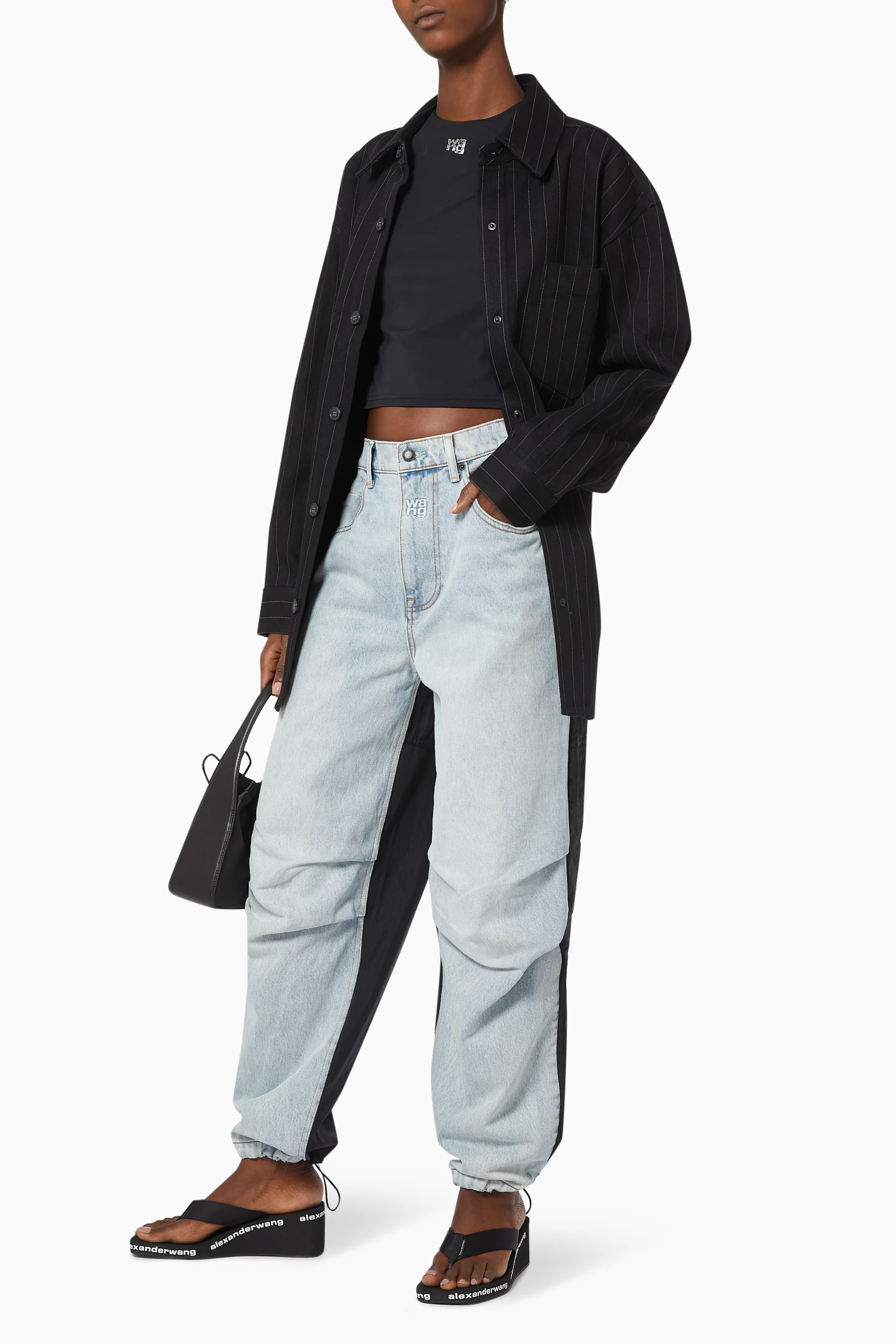 Buy Alexander Wang.t Blue Hybrid Cargo Jeans in Denim
