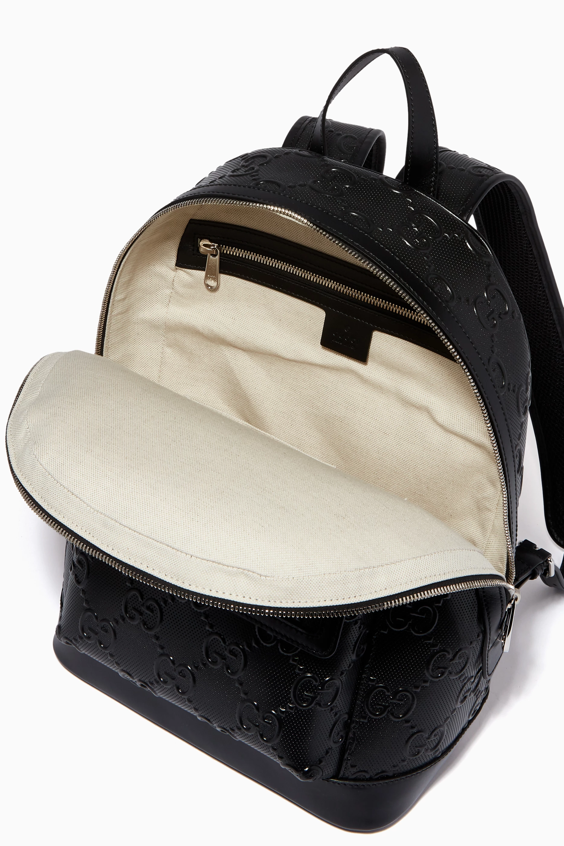 Buy Gucci Black Backpack in GG Embossed Leather For Men Online Ounass UAE