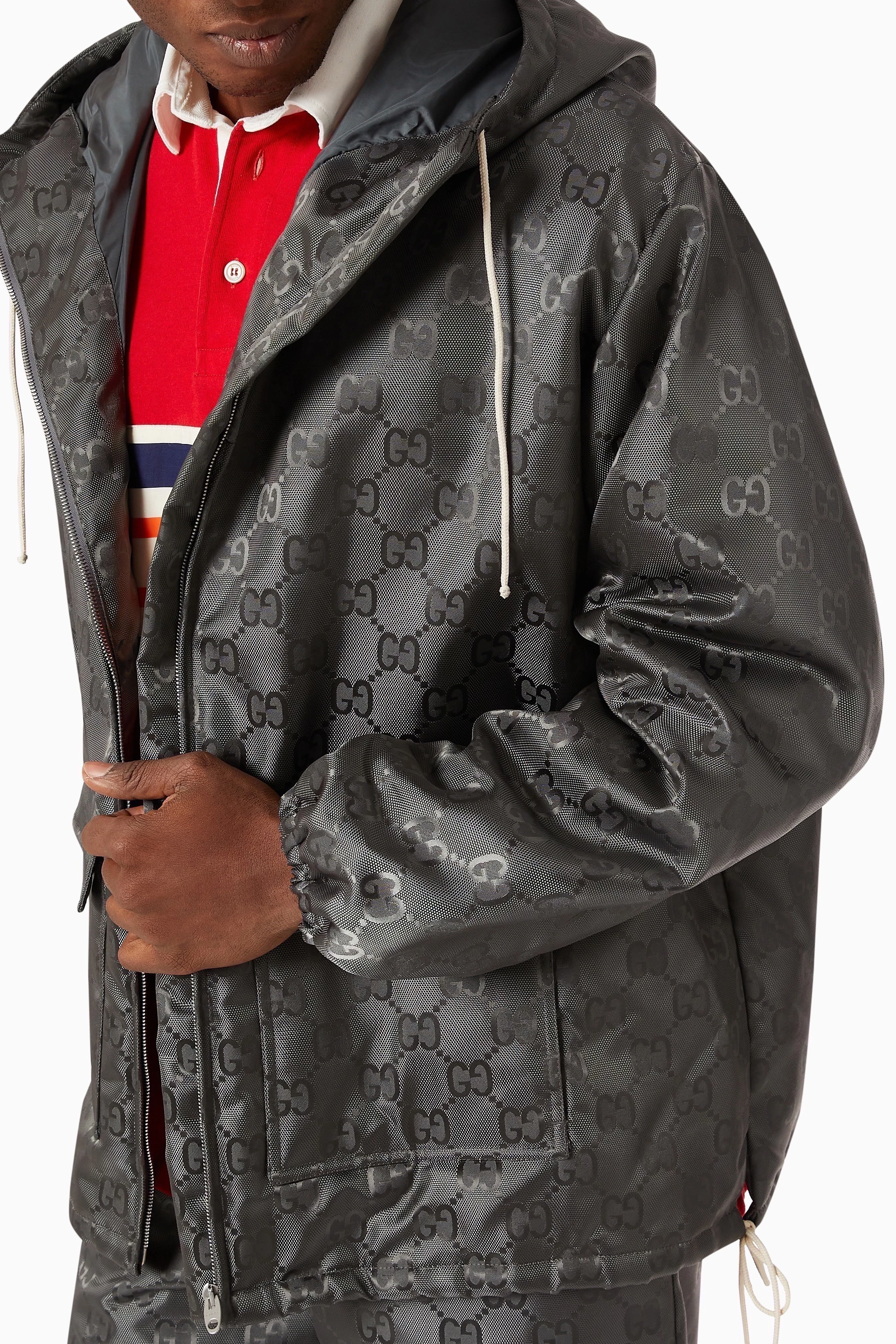 Buy Gucci Grey Off The Grid Zip Jacket in GG ECONYL® For Men