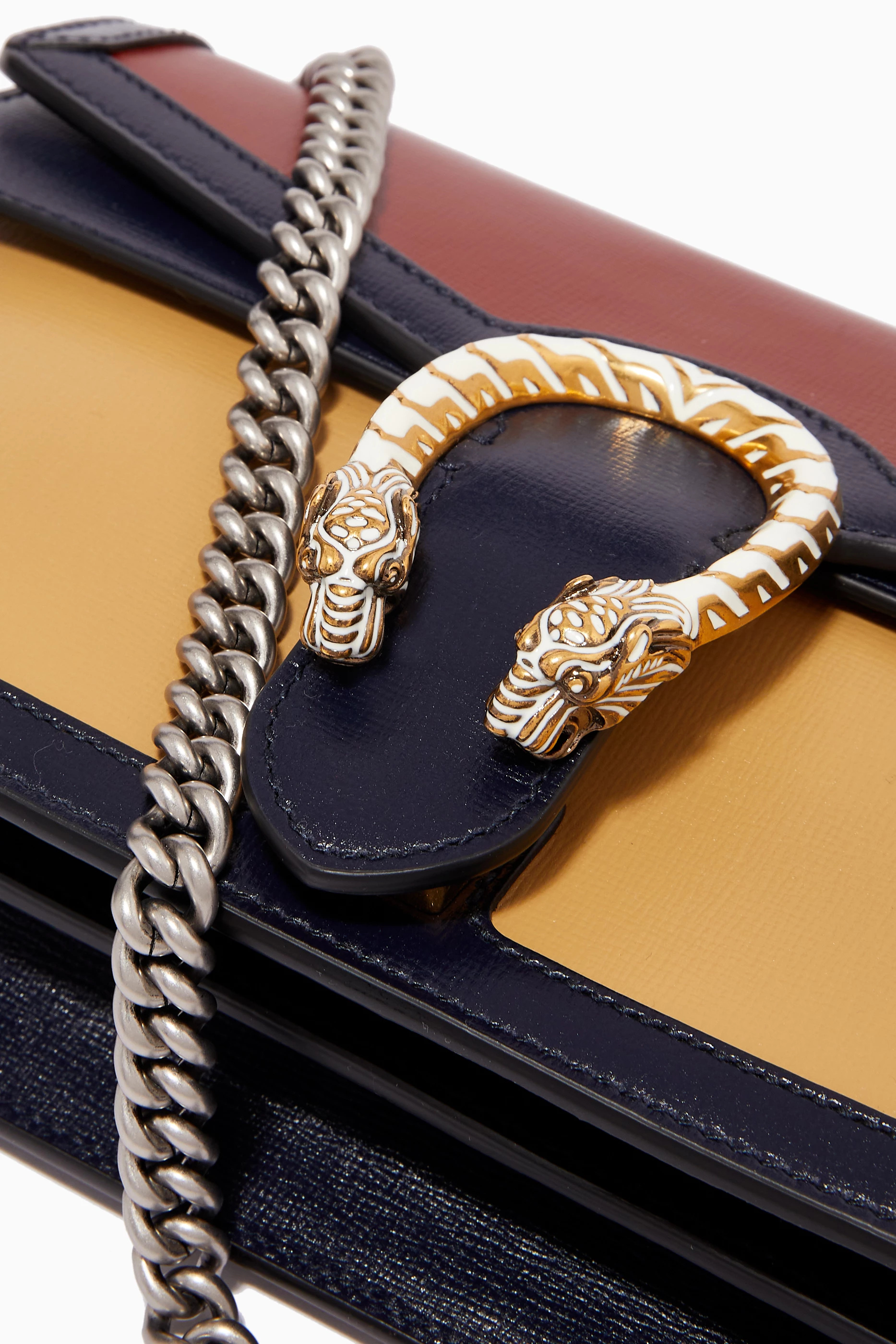 Gucci frame print leather top handle bag top