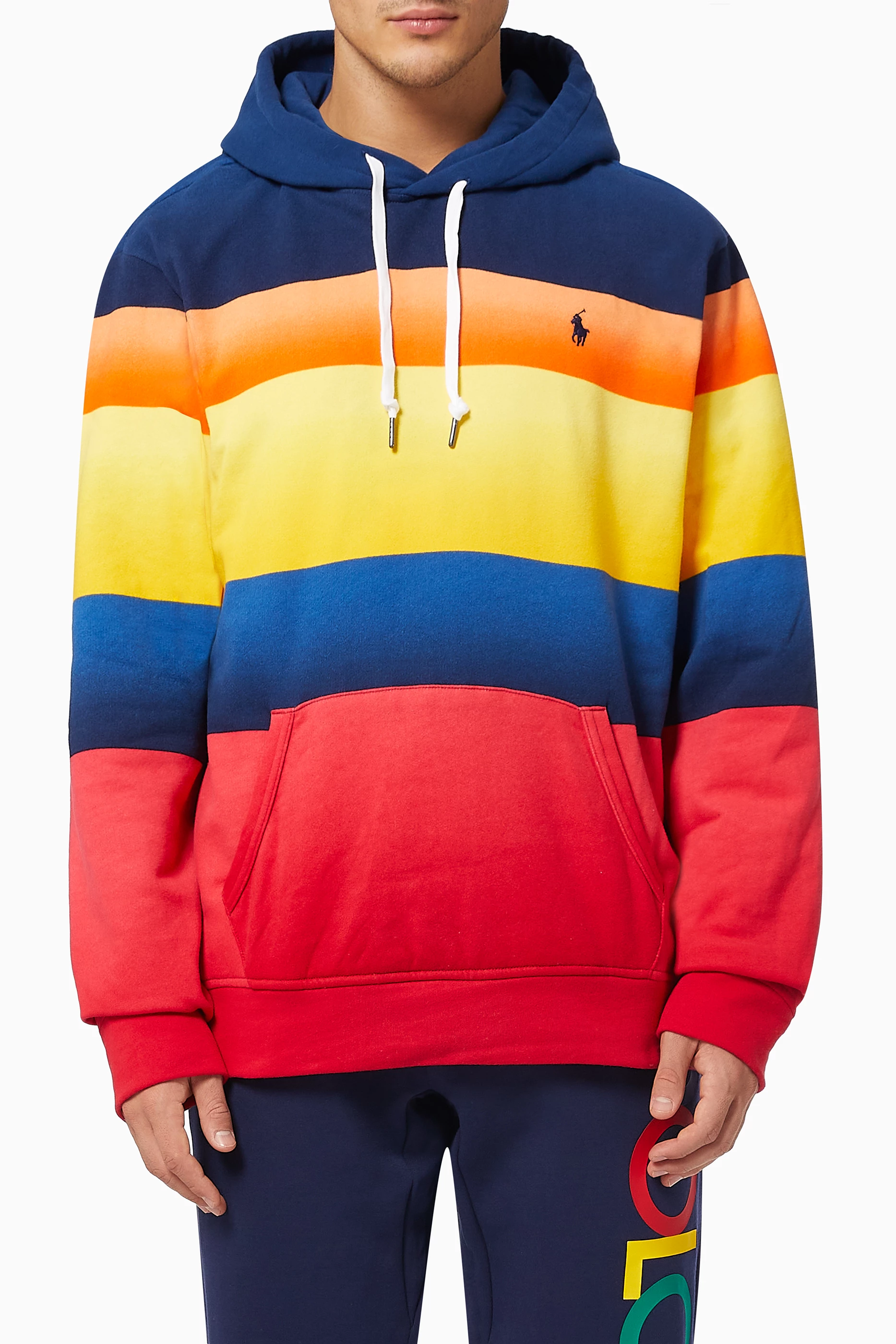Striped polo hoodie outlet