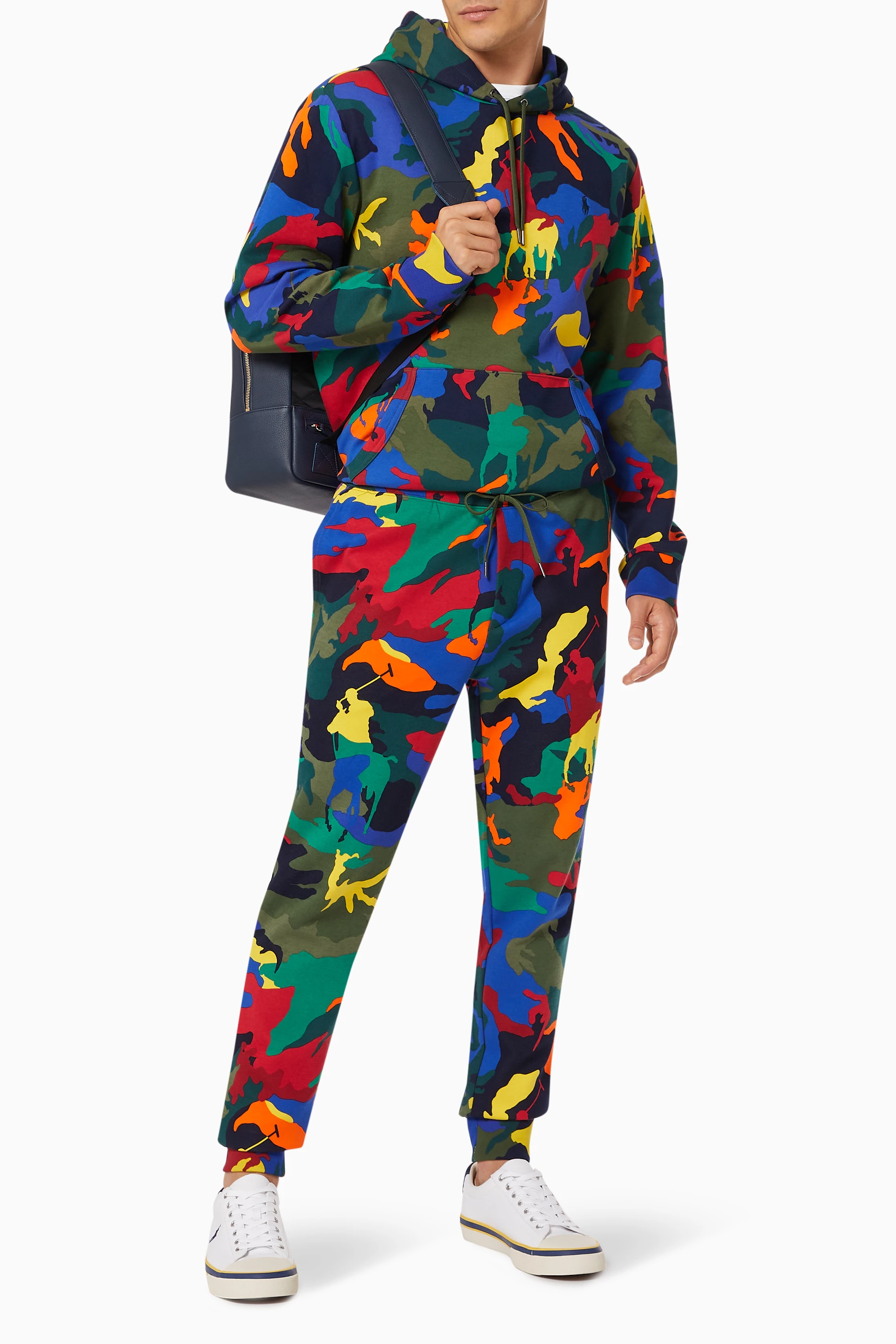 Buy Polo Ralph Lauren Multicolour Polo Pony Camo Hoodie in Double knit Jersey For Men Online Ounass UAE