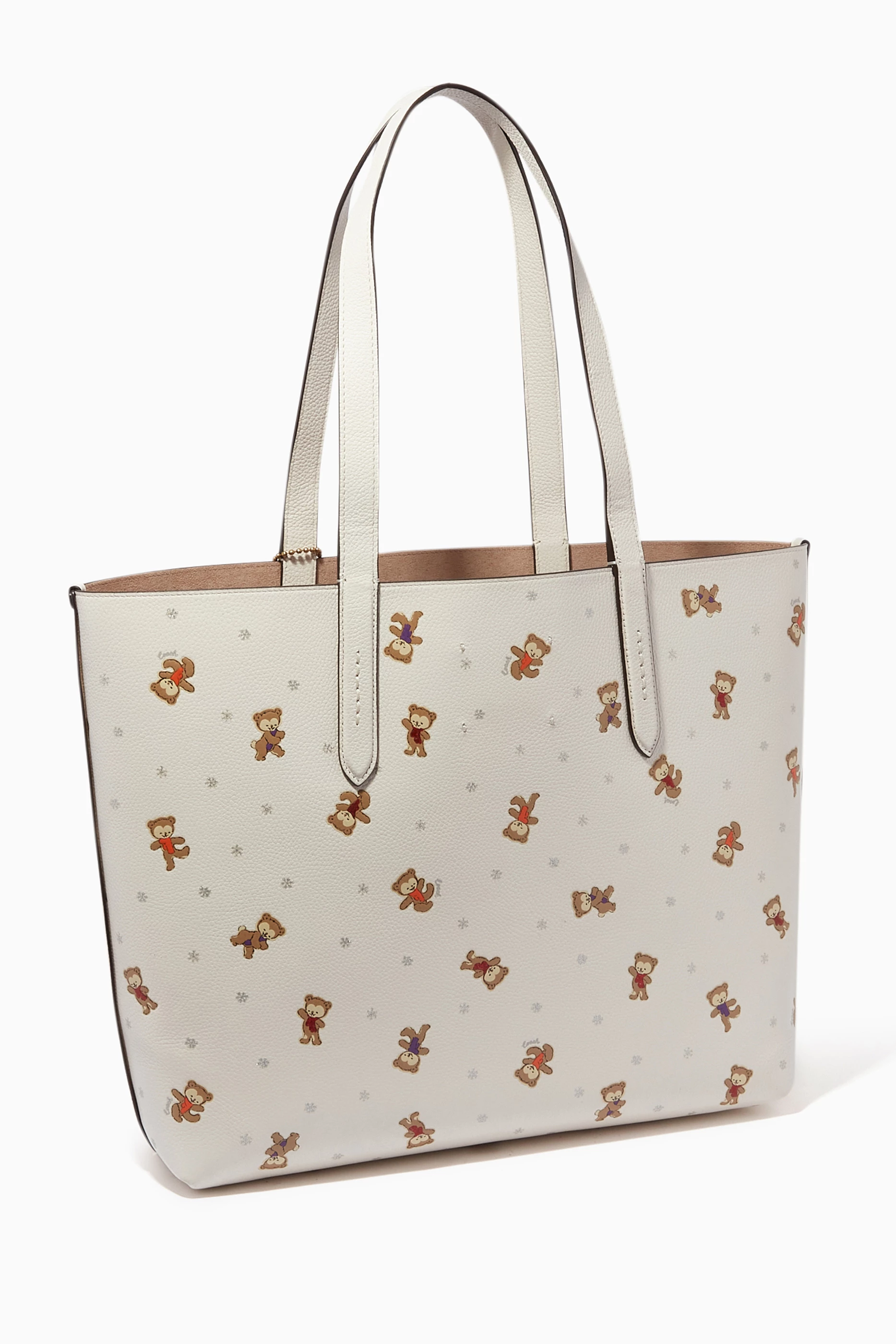 Buy Coach White Highline Tote Bag with Bear Print in Pebble Leather For Women Online Ounass UAE