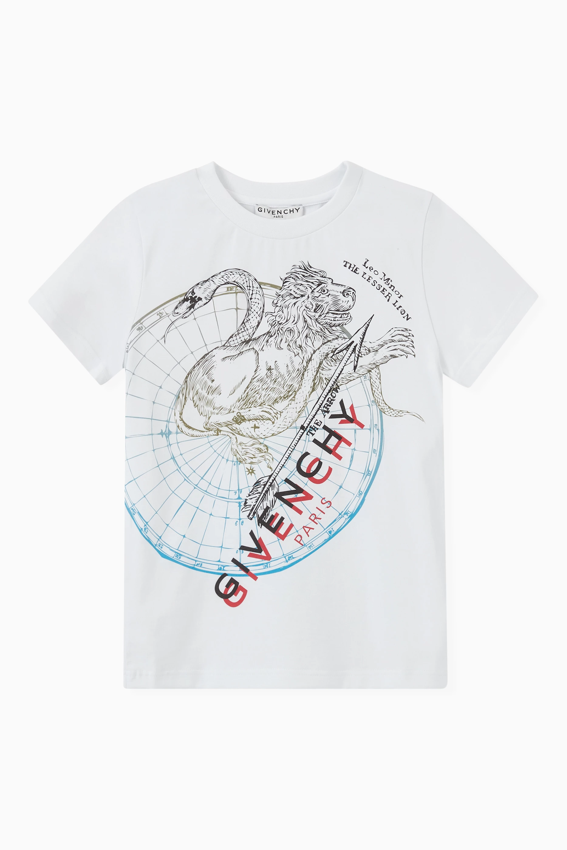 Buy Givenchy White Lion Logo T shirt in Jersey For Boys Online Ounass UAE