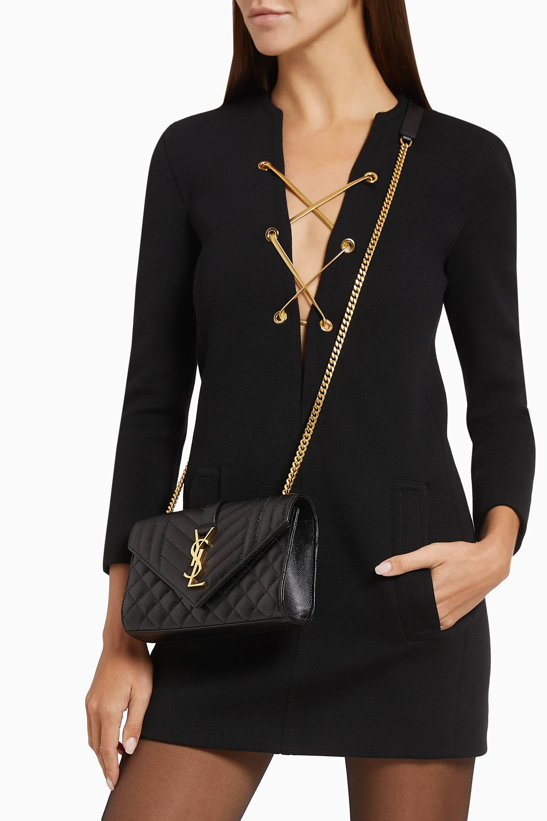 Ysl black envelope bag on sale