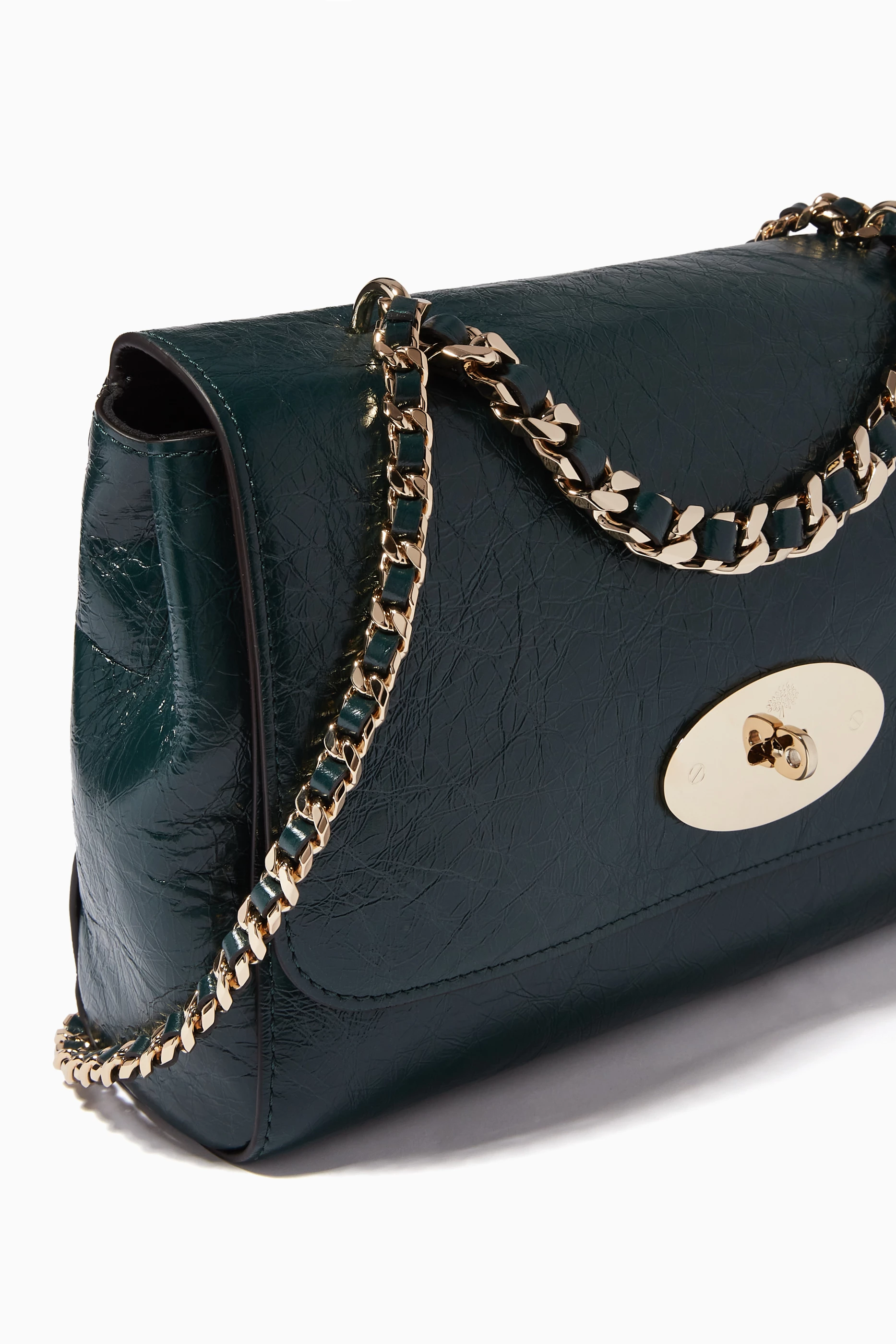 Buy Mulberry Green Medium Lily Top Handle Bag in Glossy Calf Leather For Women Online Ounass UAE