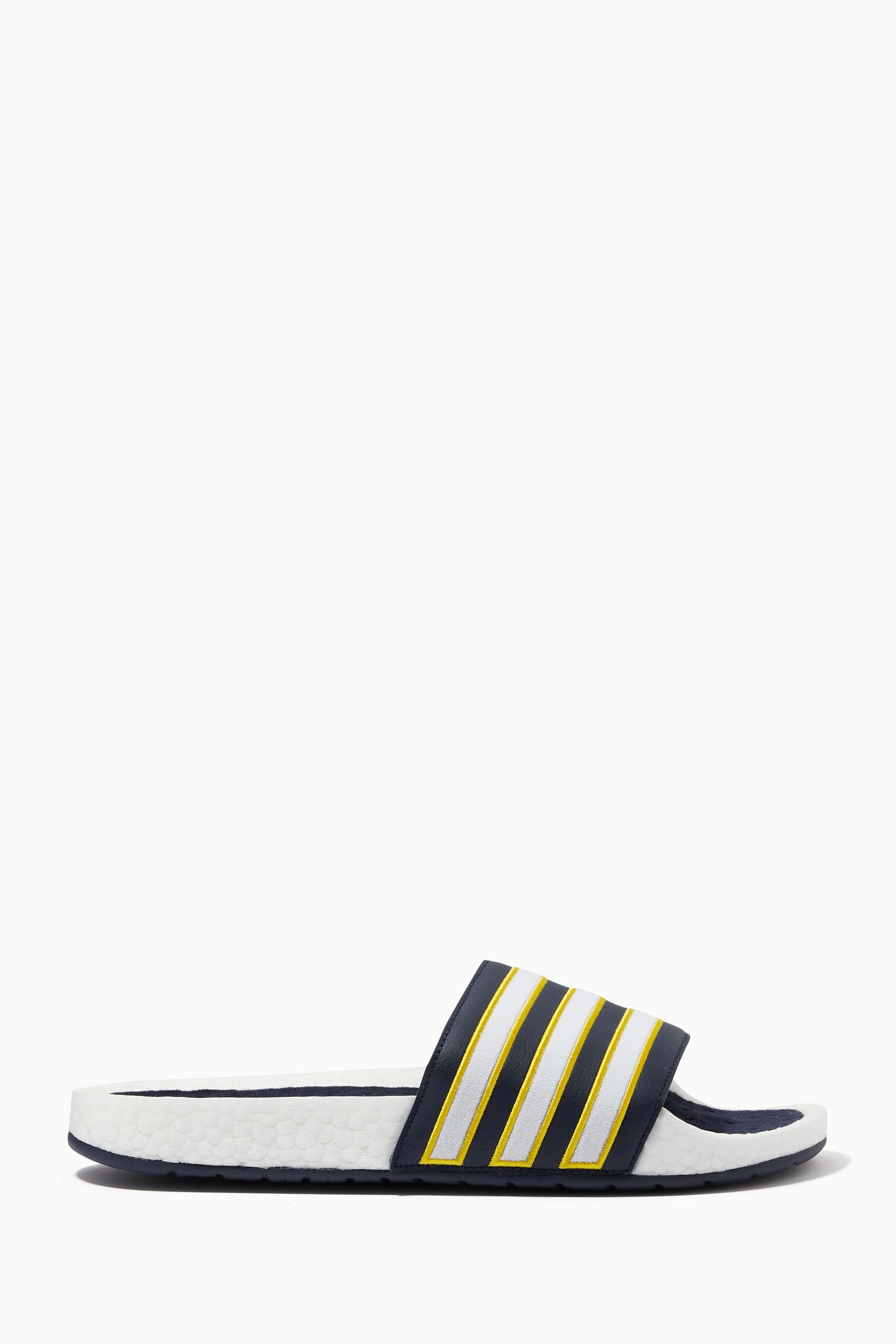 Yellow adidas slippers best sale