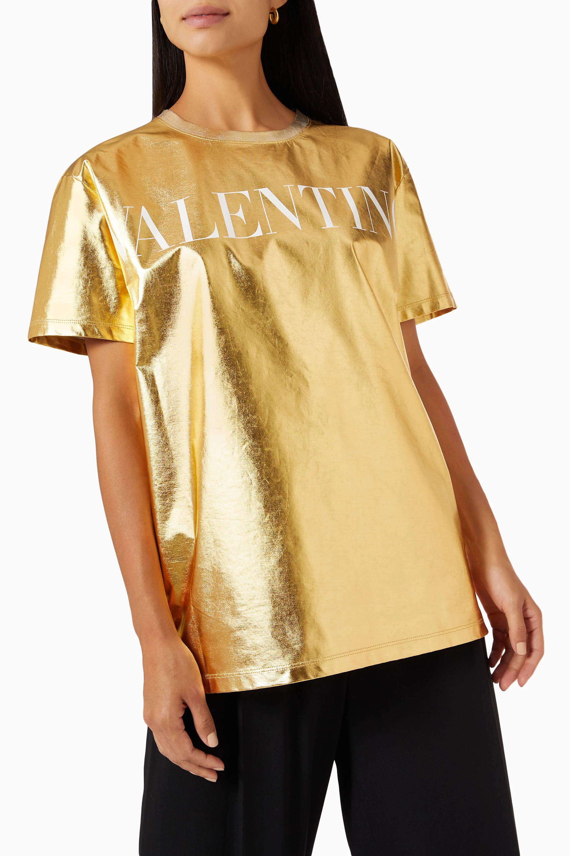 Tシャツ・カットソー VALENTINO Woman T-Shirt Yellow Cream 7B3MG25J9LD A03 Valentino T-shirts for Women | Mytheresa