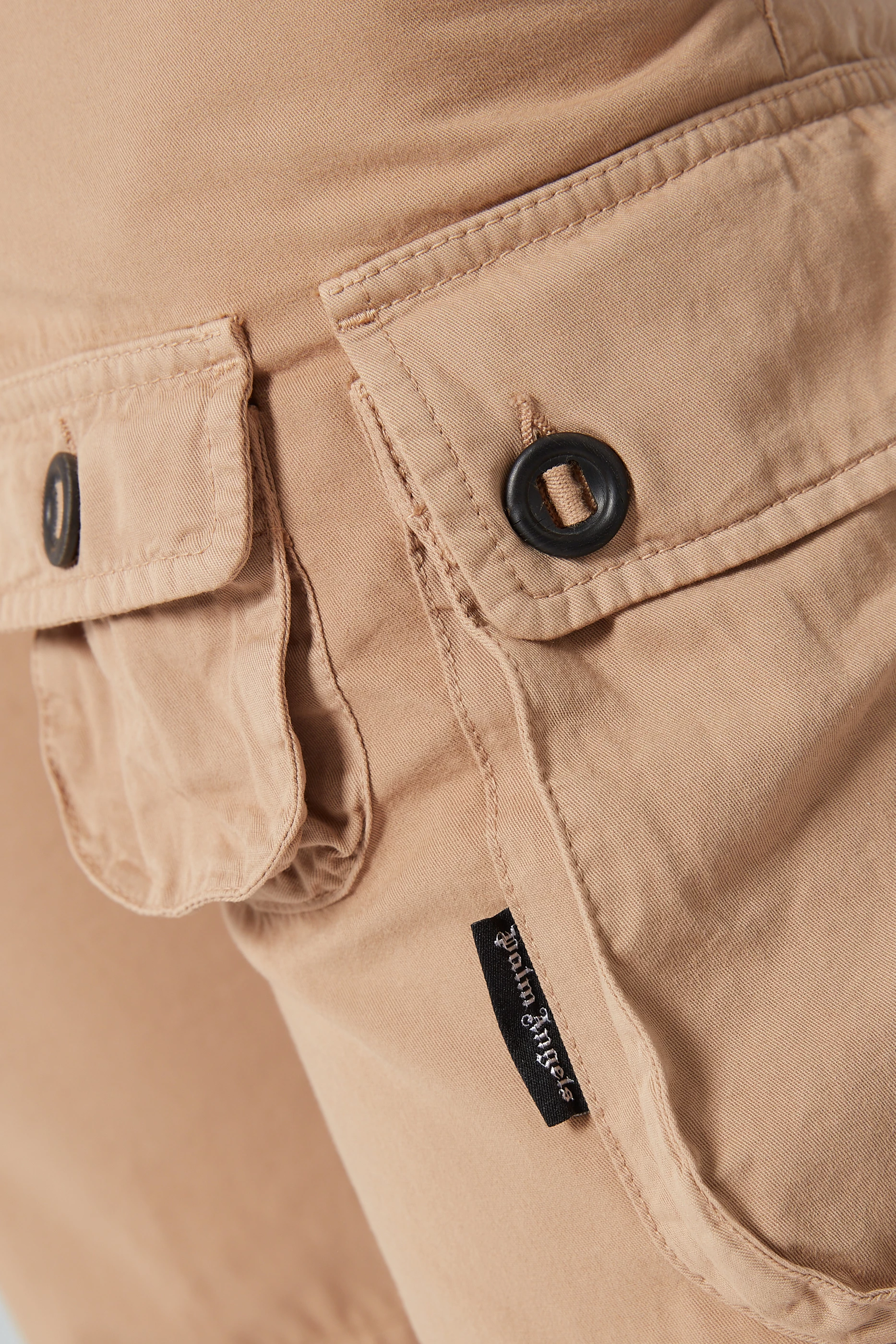 Buy Palm Angels Neutral Cargo Pants in Cotton Drill For Men Online