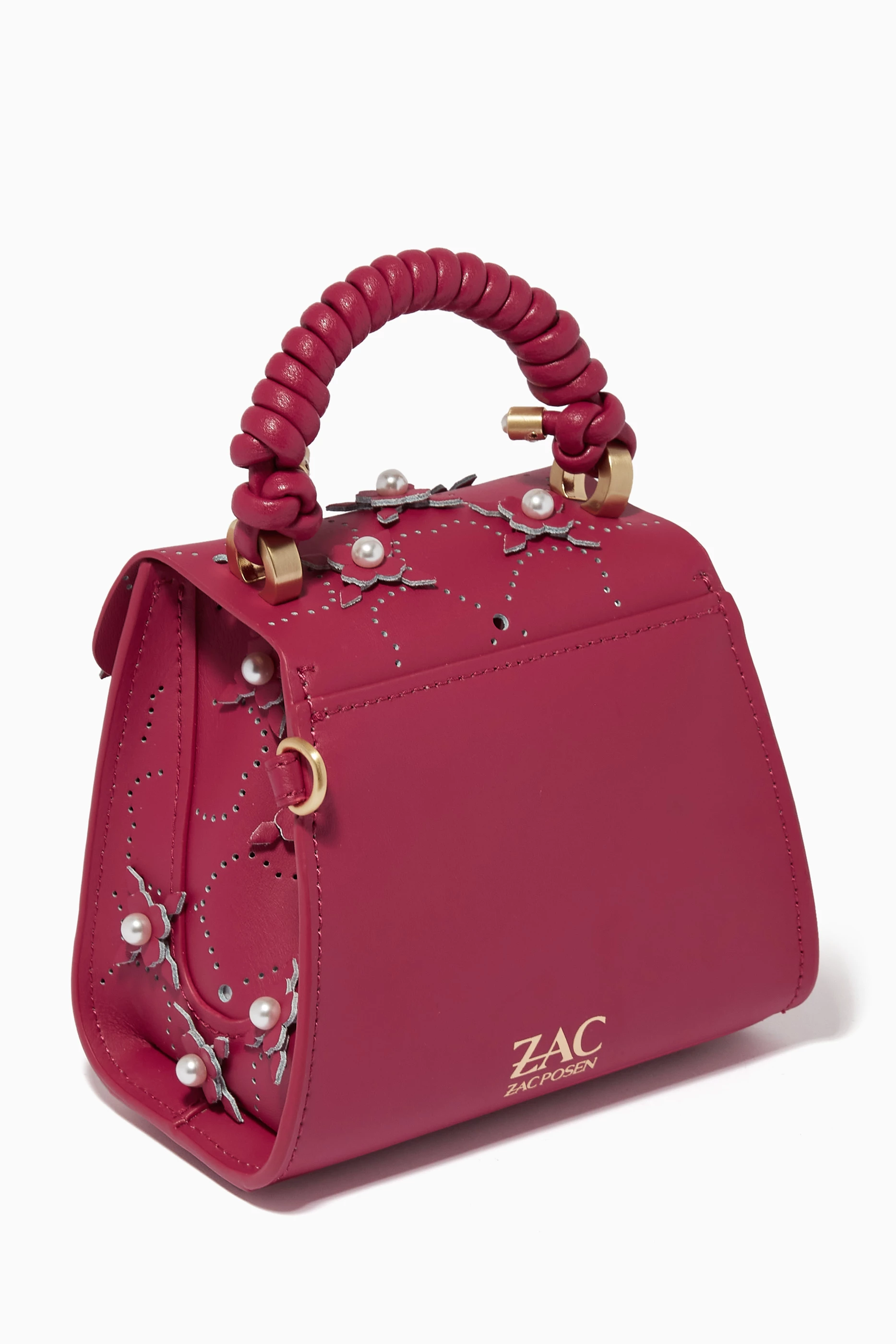Buy ZAC Zac Posen Purple Mini Eartha Iconic Top Handle Bag in Leather For Women Online Ounass UAE