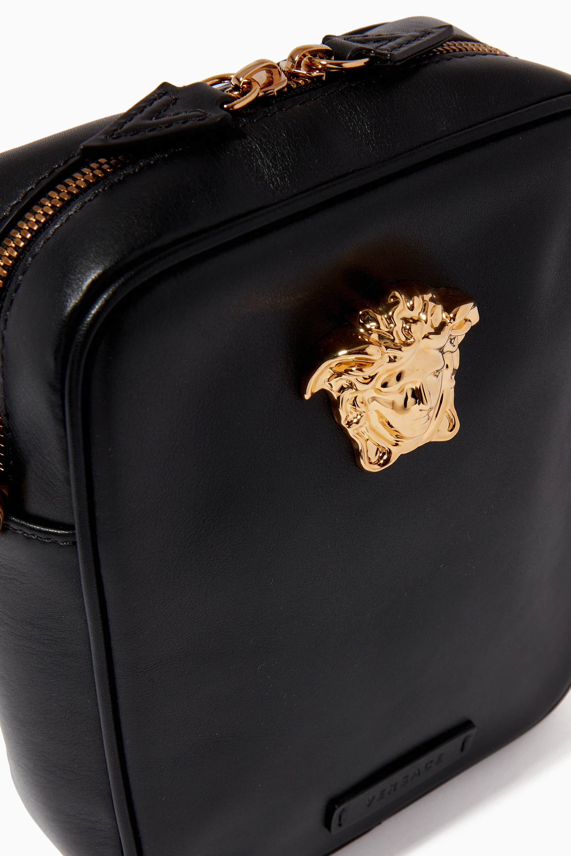 Versace black leather bag outlet