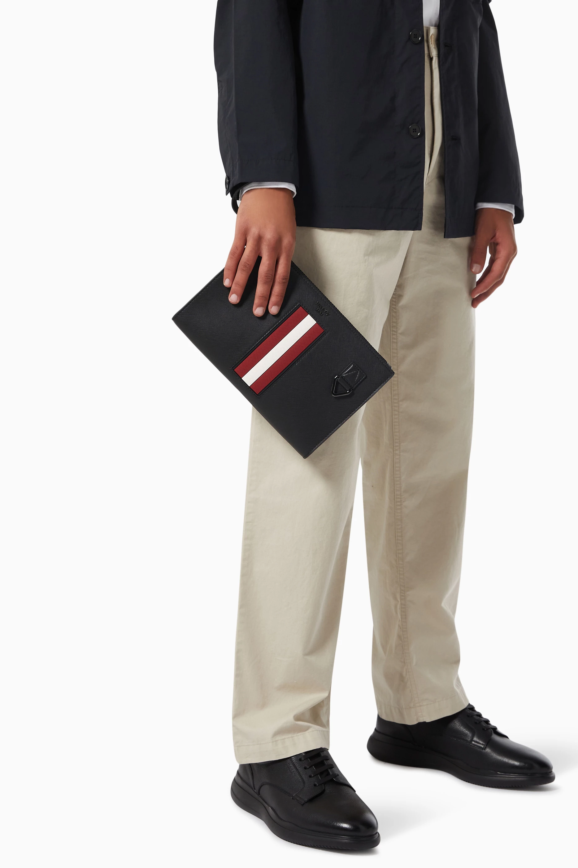 Buy Bally Black Makid Clutch in Leather For Men Online Ounass UAE