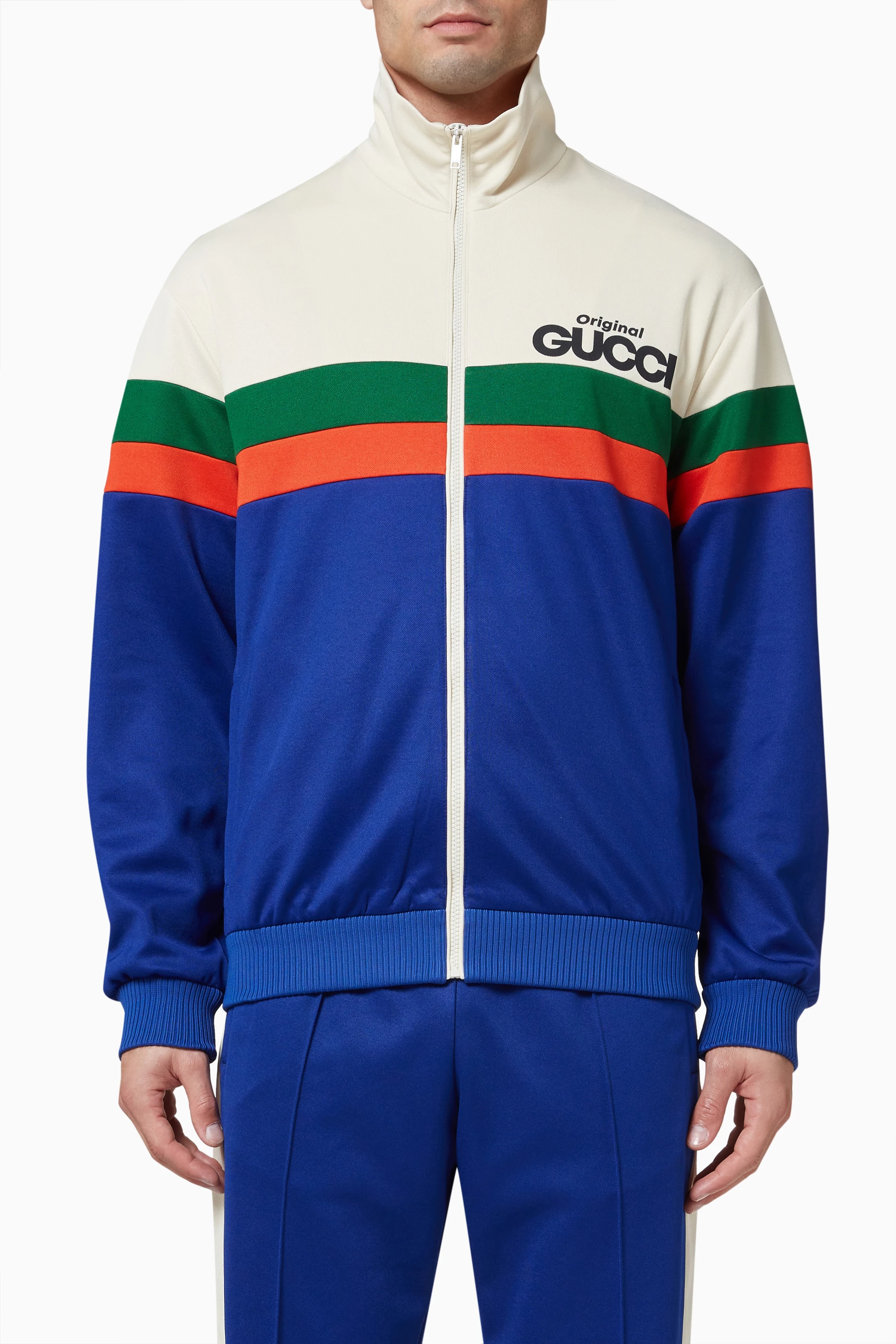 Buy Gucci Blue Original Gucci Jacket in Technical Jersey For Men Online Ounass UAE