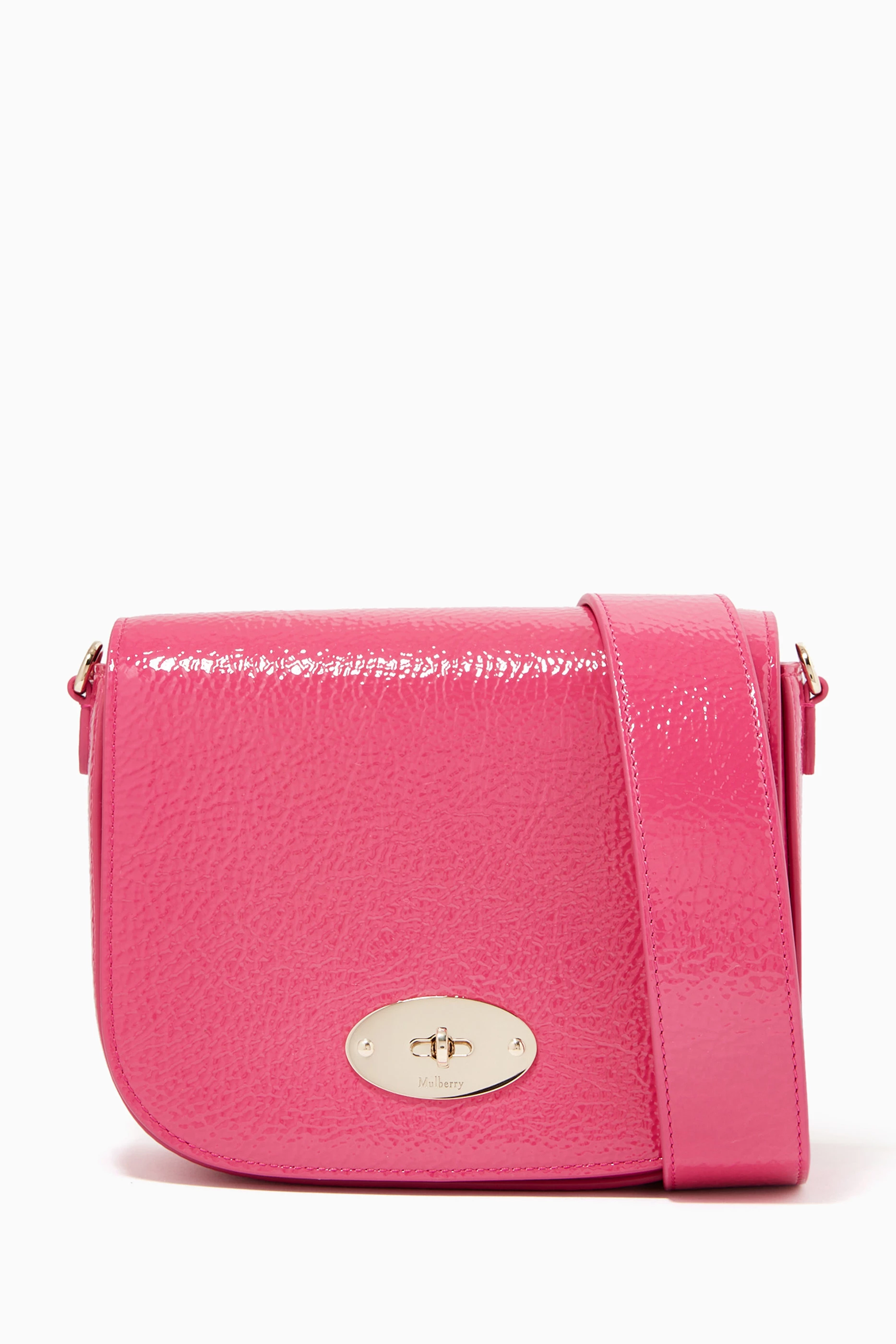 Buy Mulberry Pink Small Darley Satchel Bag in Spongy Patent Leather For Women Online Ounass UAE