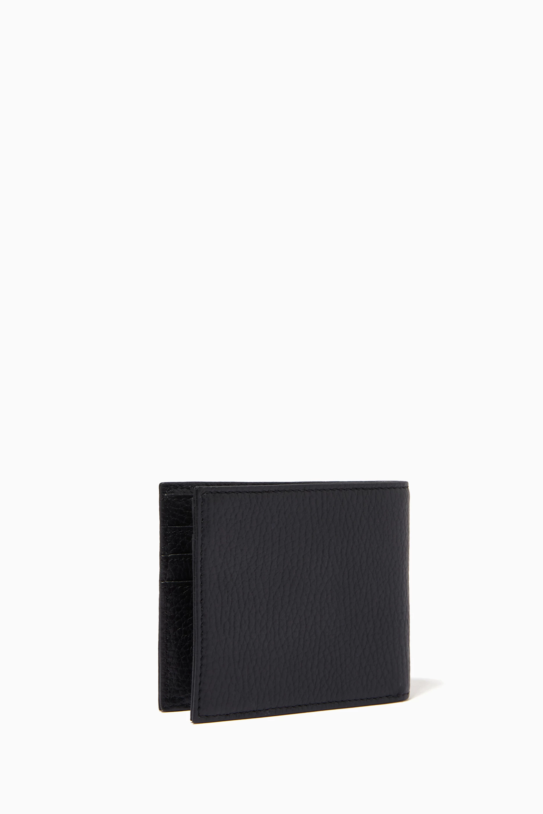 Buy Emporio Armani Black EA Bifold Wallet in Tumbled Leather For Men Online Ounass UAE
