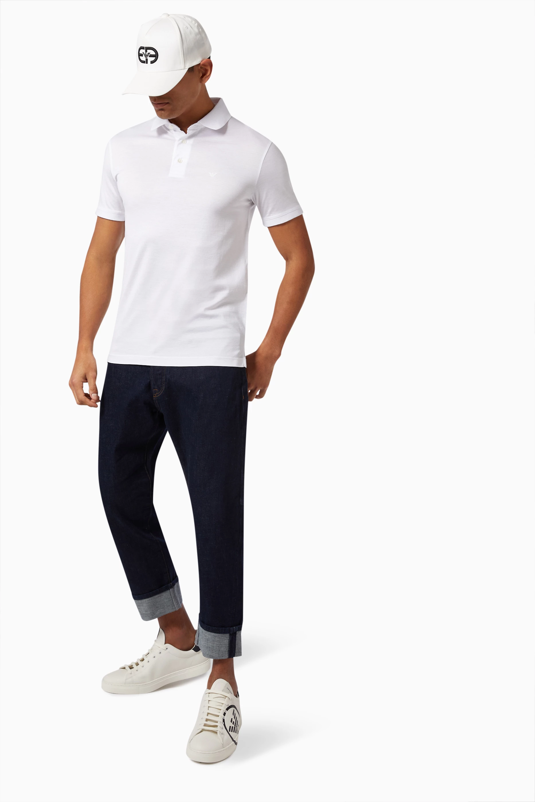 Emporio armani white polo shirt 2025