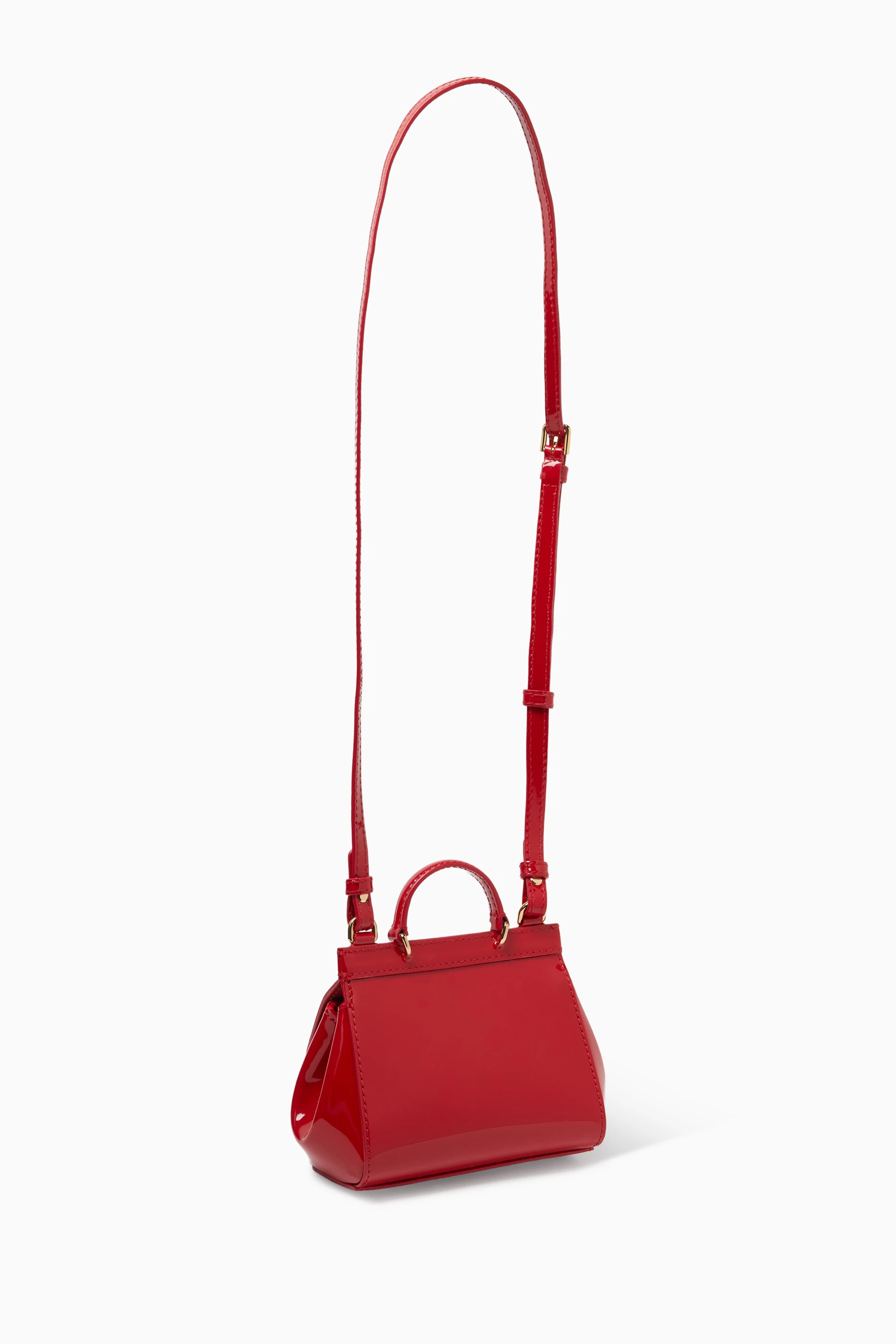 Buy Dolce & Gabbana Red Miss Sicily Top-handle Bag in Patent