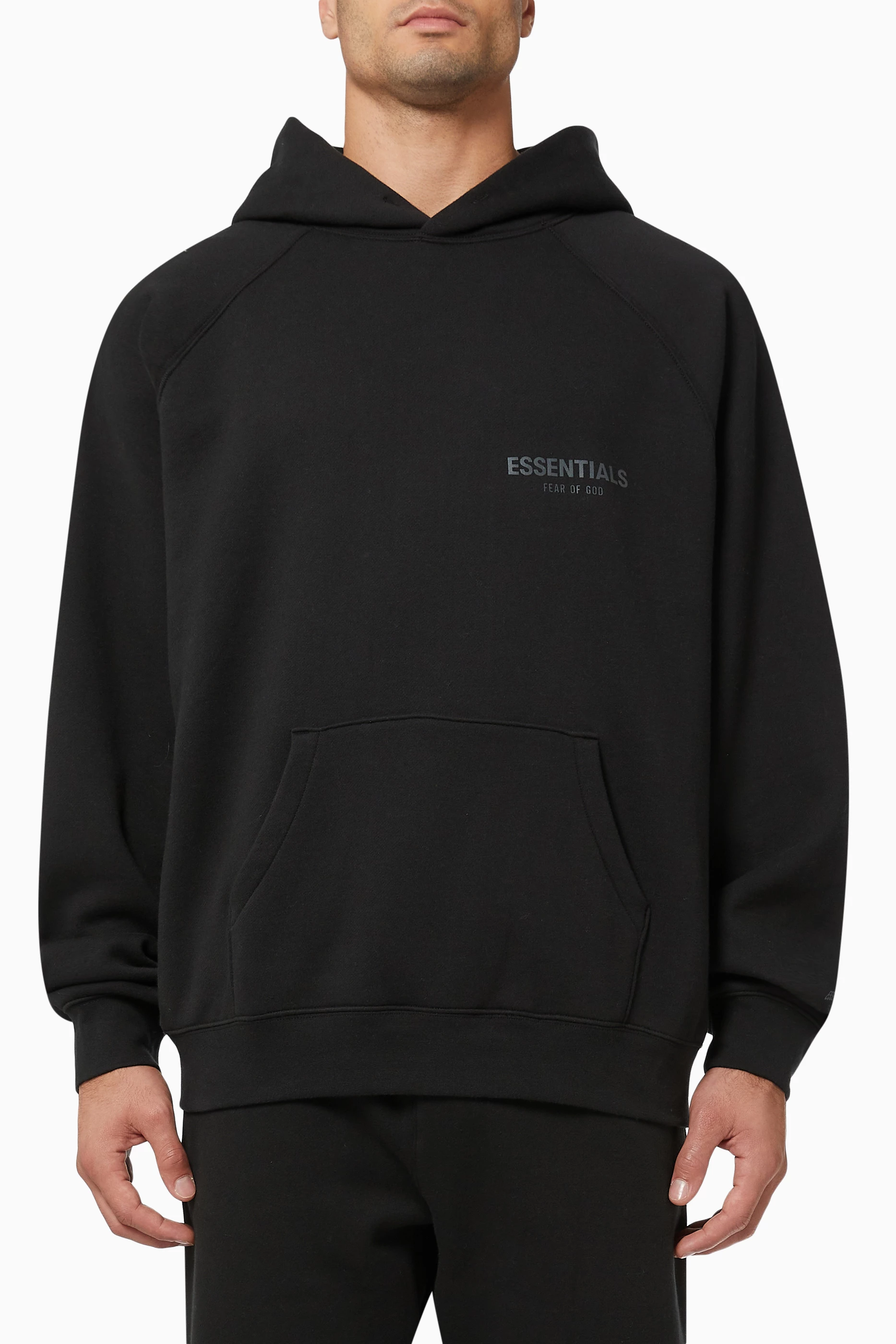Buy Fear of God Essentials Black Pullover Hoodie For Men Online Ounass UAE