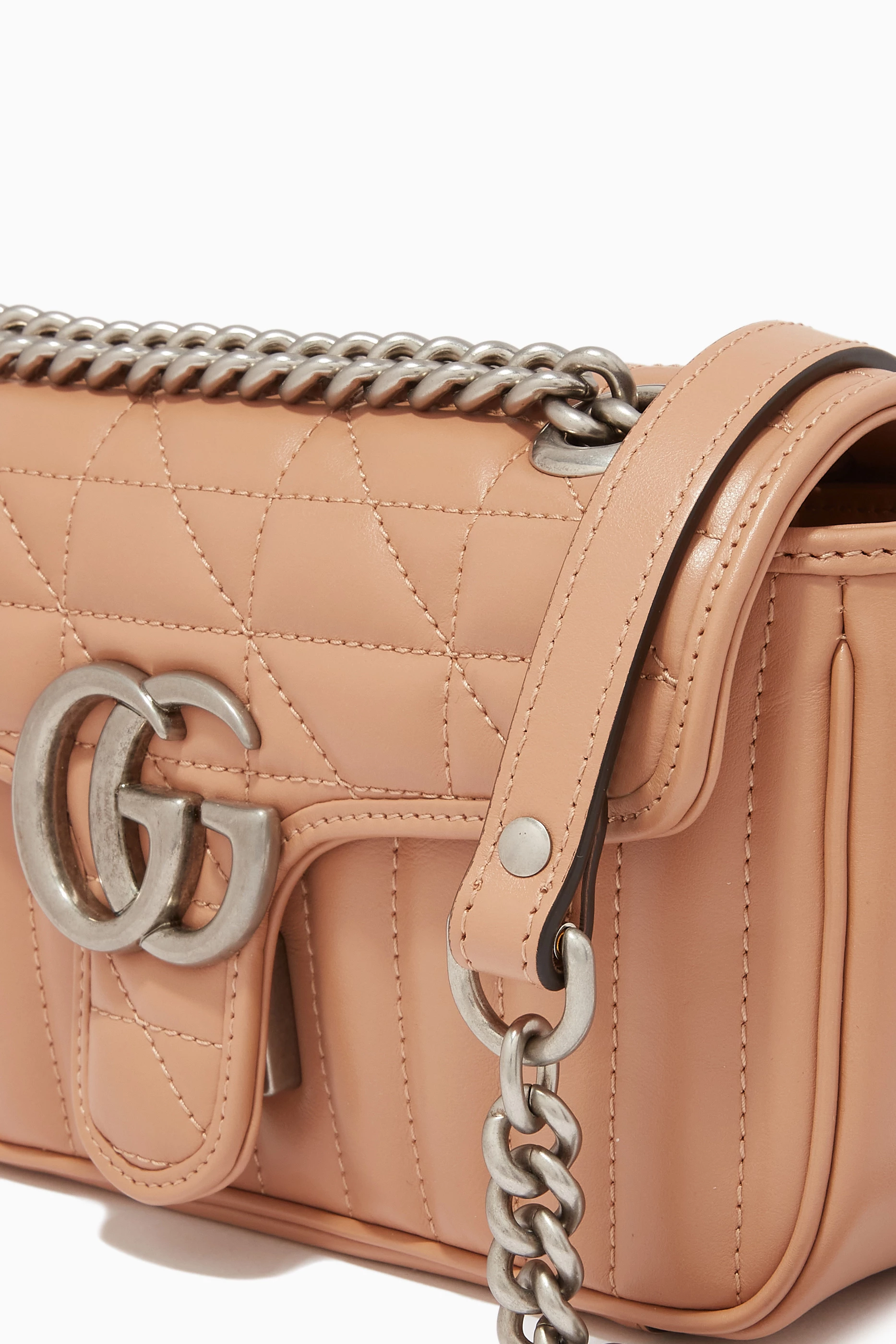 Buy Gucci Neutral GG Marmont Mini Shoulder Bag in Matelasse Leather For Women Online Ounass UAE