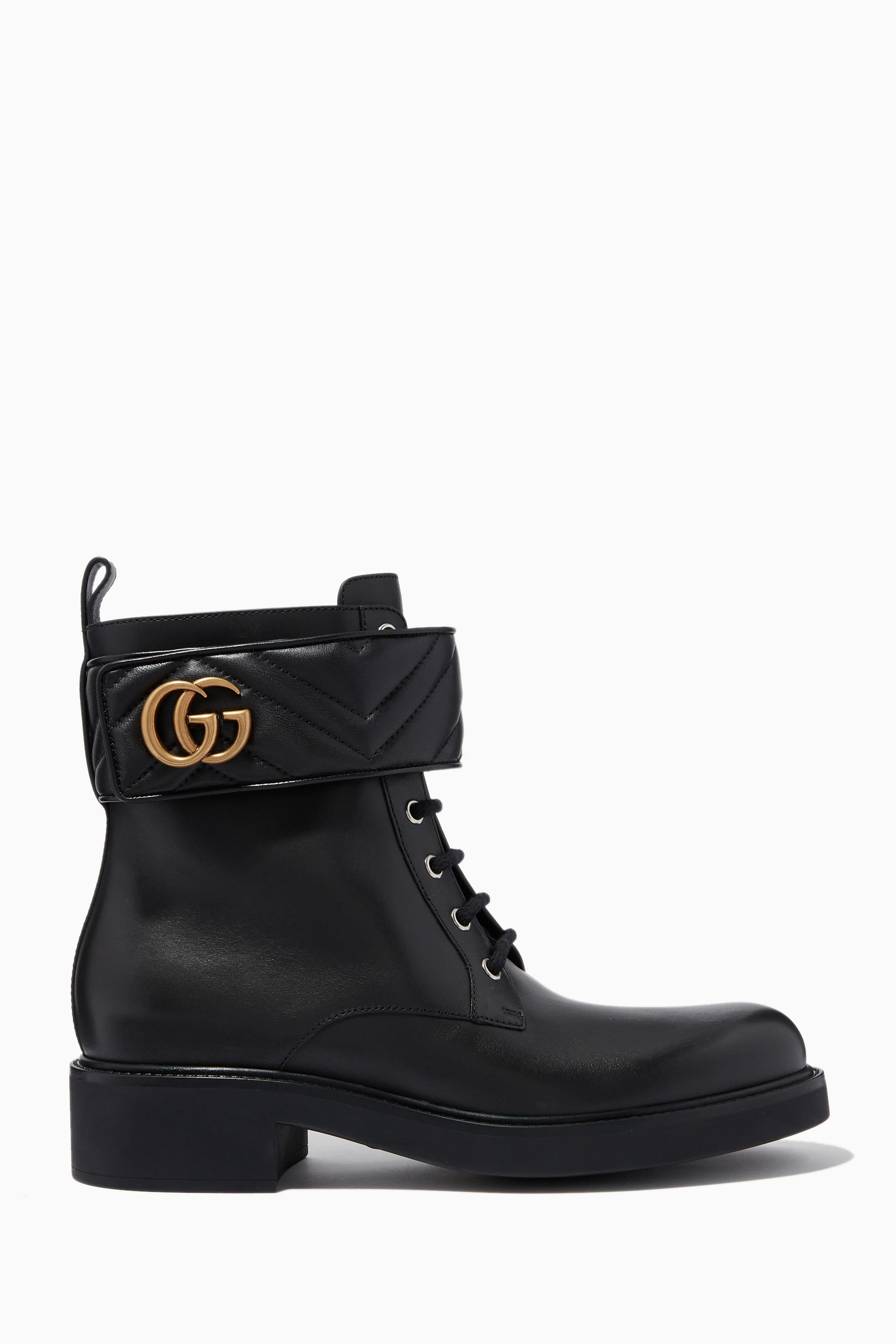 Buy Gucci Black GG Marmont Ankle Boots in Leather For Women Online Ounass UAE