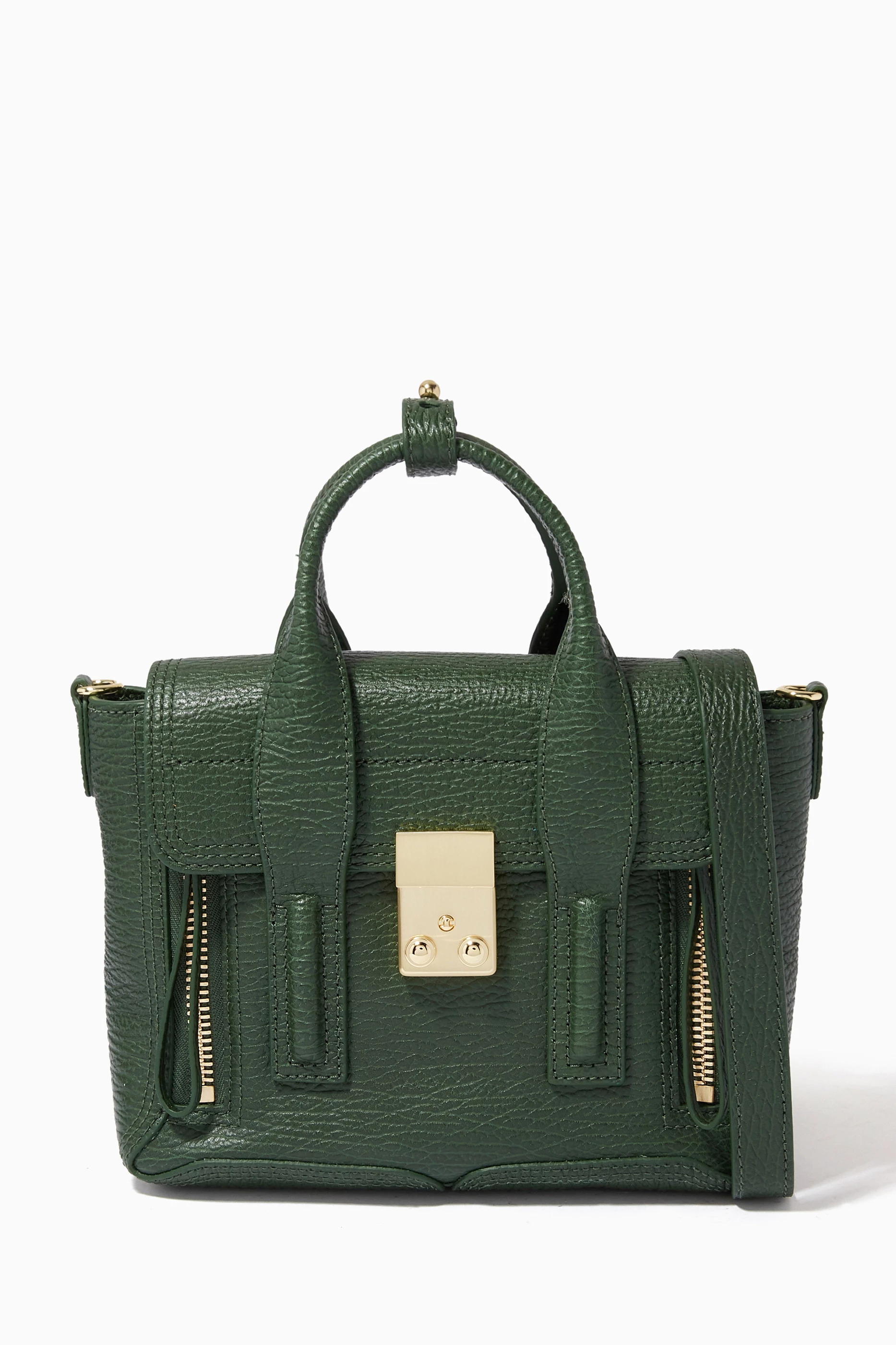 Buy 3.1 Phillip Lim Green Pashli Mini Satchel Bag in Shark Embossed Leather For Women Online Ounass UAE