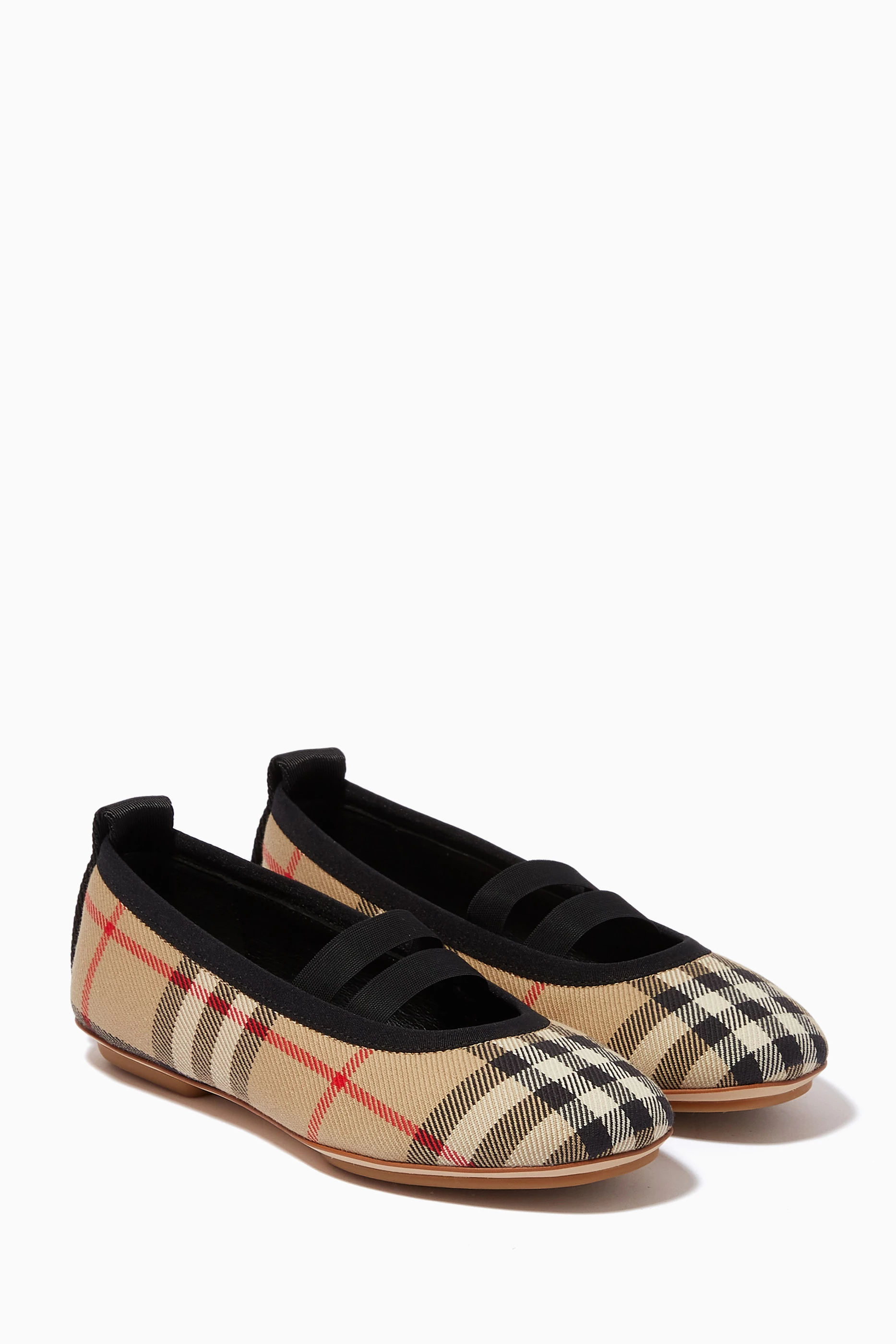Buy Burberry Neutral Mini Grace Ballerinas For Girls Online