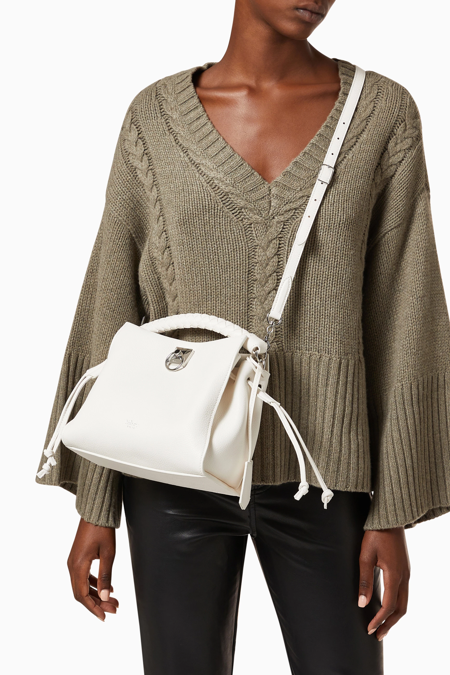Buy Mulberry White Small Iris Shoulder Bag in Classic Grain Leather For Women Online Ounass UAE