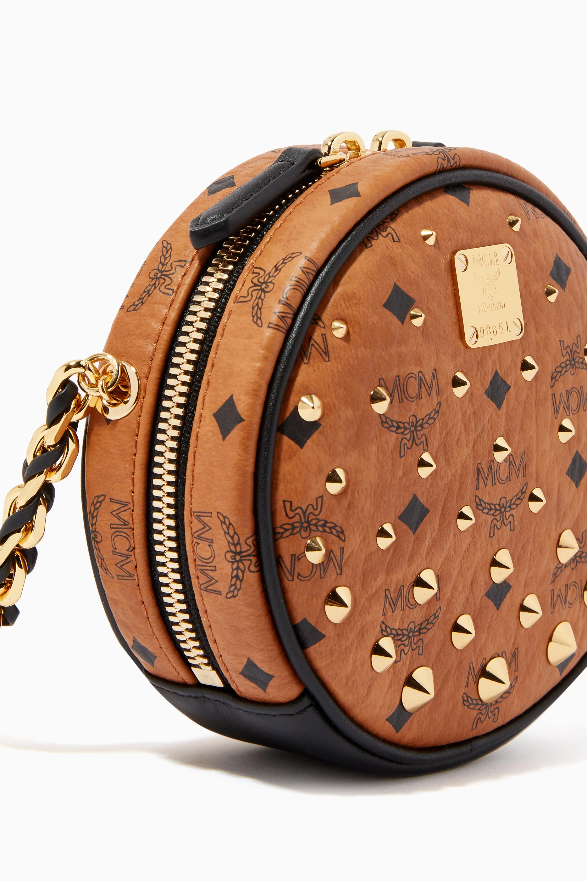 Buy MCM Brown Tambourine Crossbody in Studded Visetos Leather For Women Online Ounass UAE