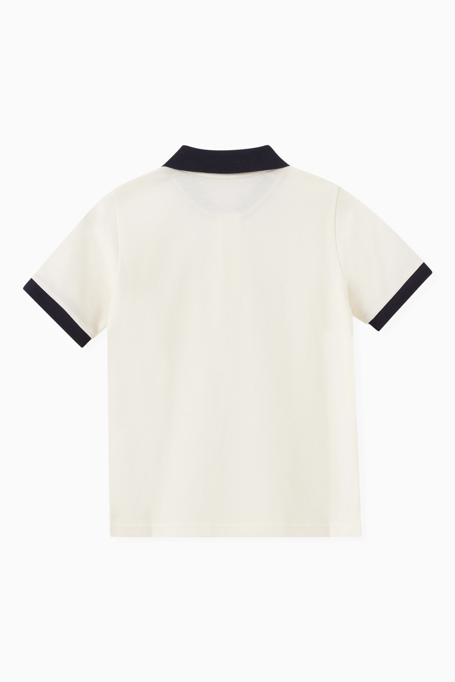 Buy Moncler Enfant White Contrast Collar Polo Shirt in Cotton For Boys Online Ounass UAE