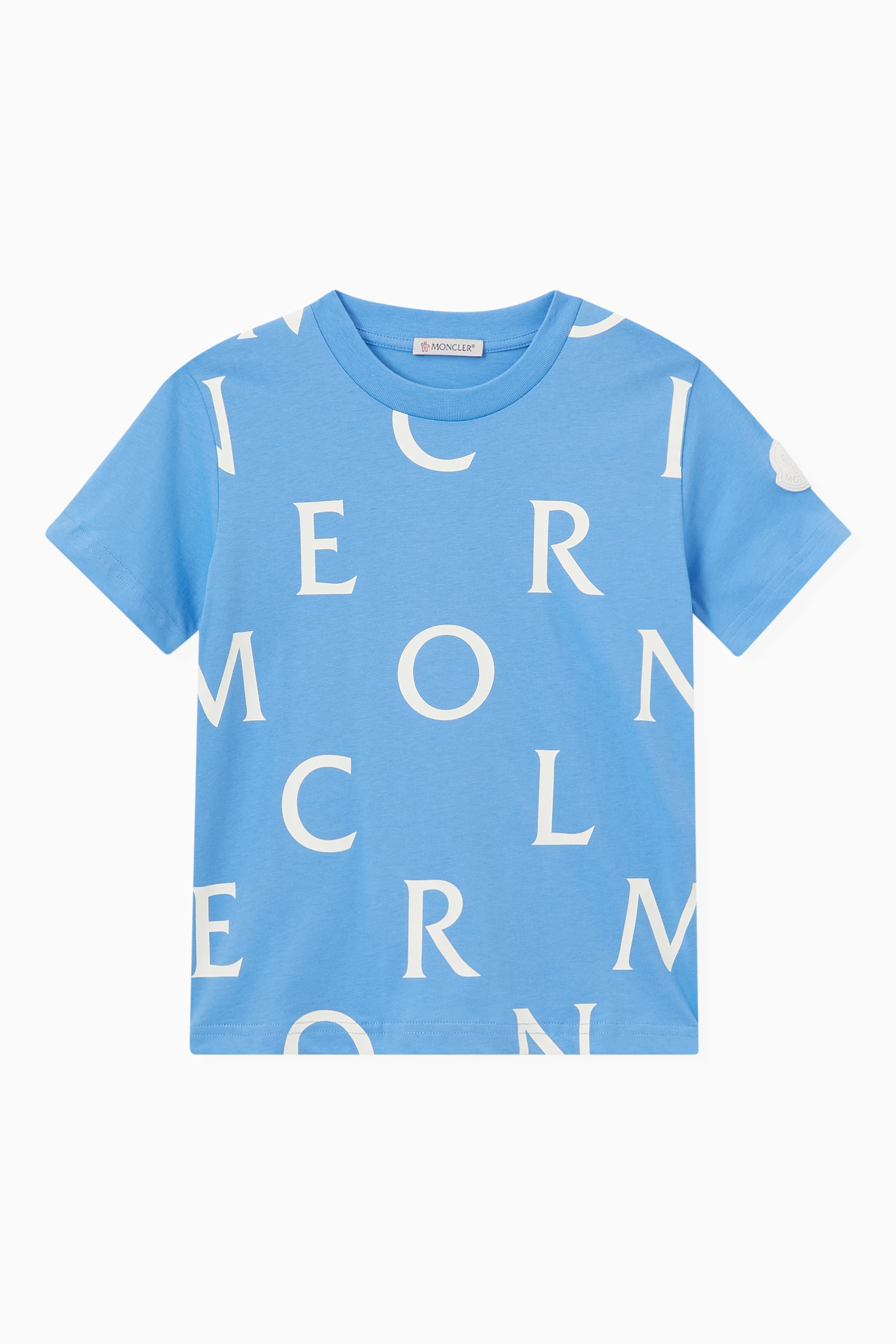 Buy Moncler Enfant Blue Logo Letter T Shirt For Kids Online Ounass UAE