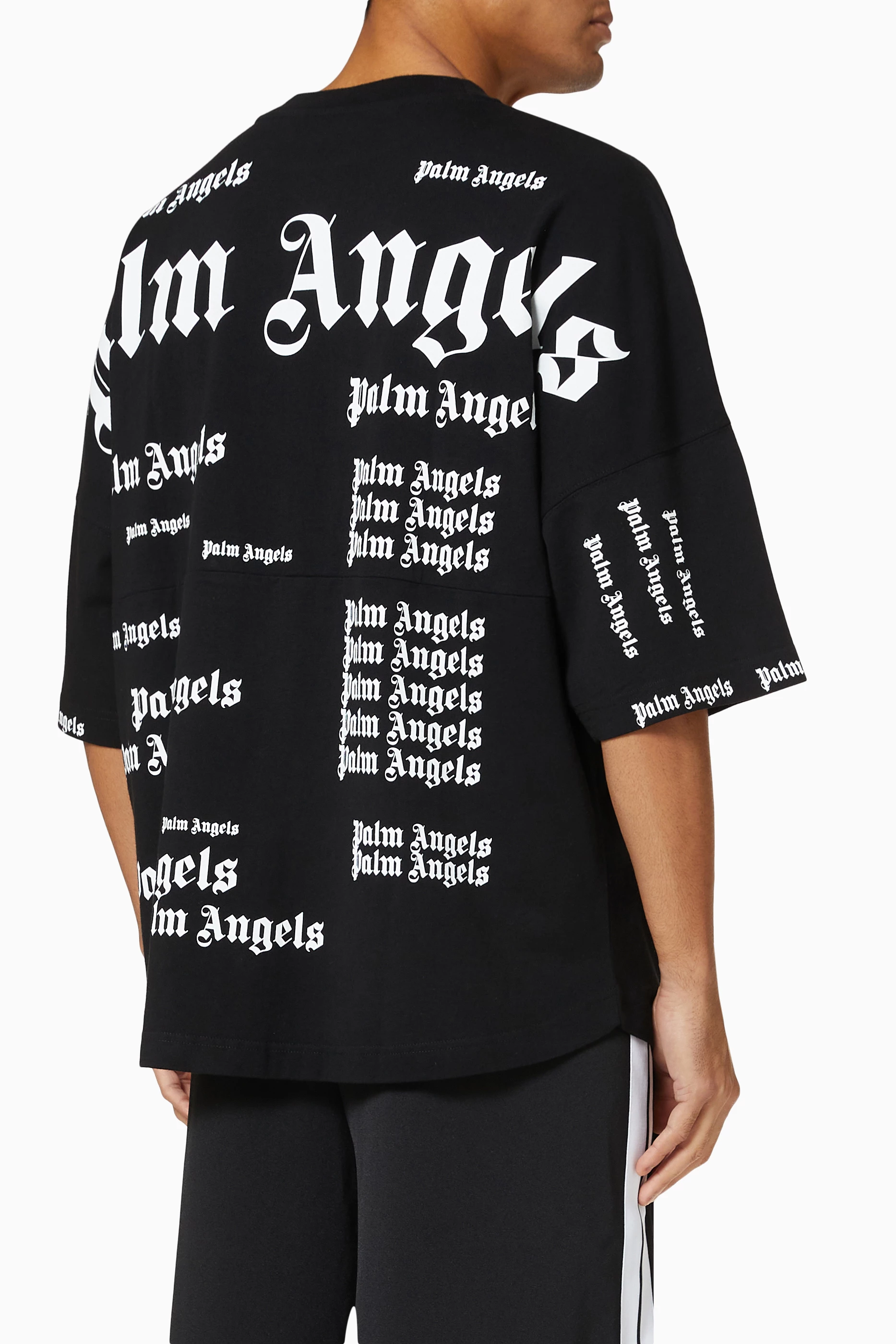PALM ANGELS/ウルトラロゴパーカー コットン Buy Palm Angels Black Ultra Logo Over T-shirt in Cotton For