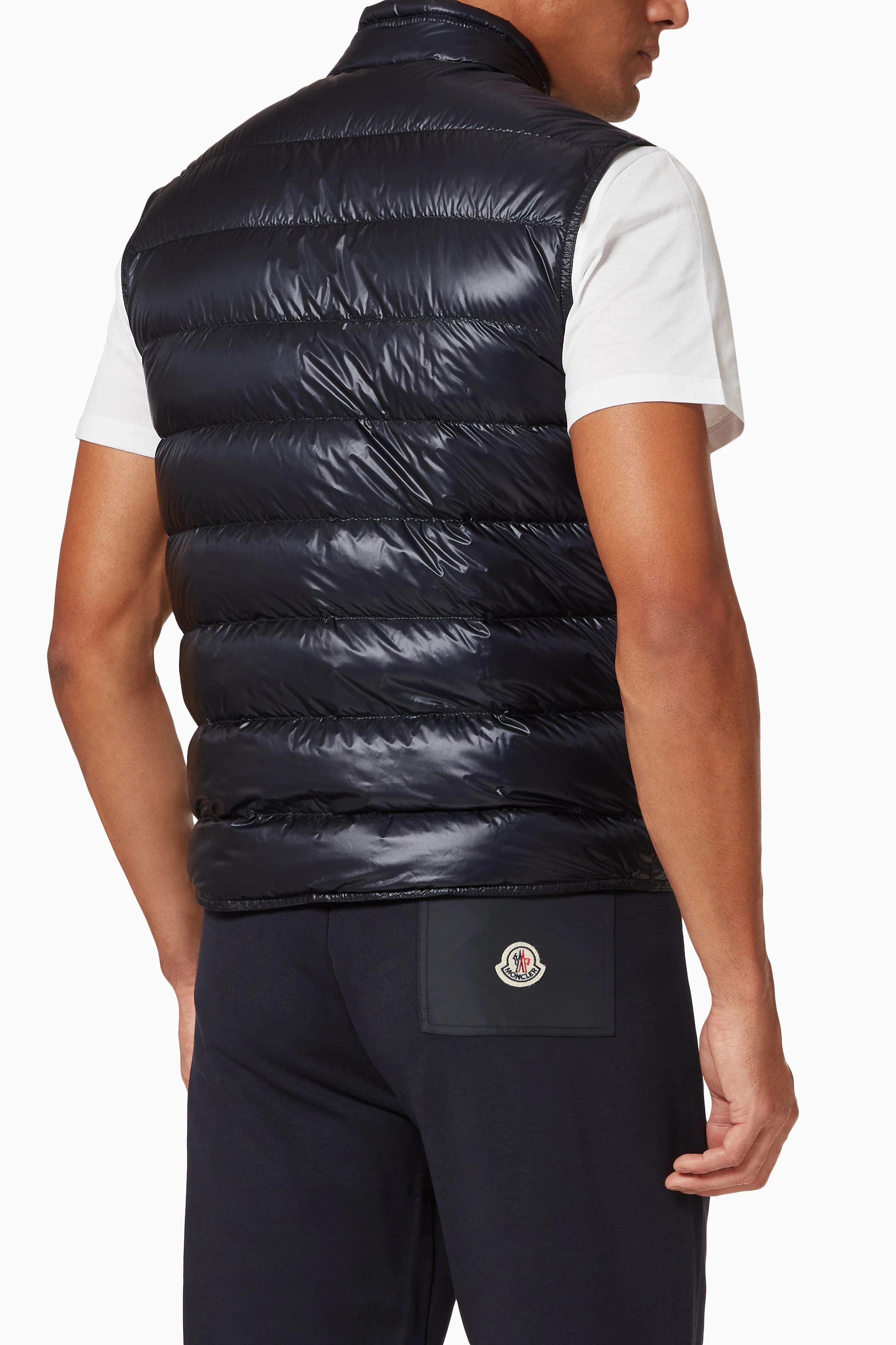 Buy Moncler Blue Gui Padded Down Vest in Nylon For Men Online
