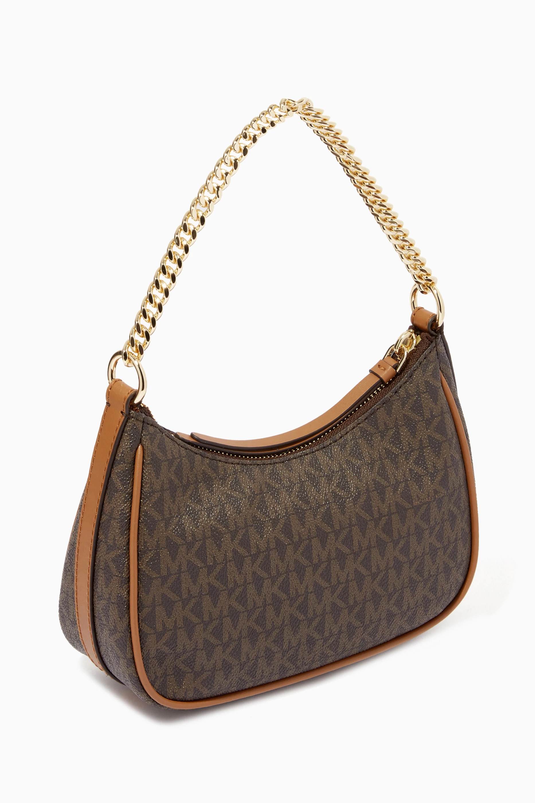 Buy Michael Kors Brown Small Jet Set Charm Shoulder Bag in Logo