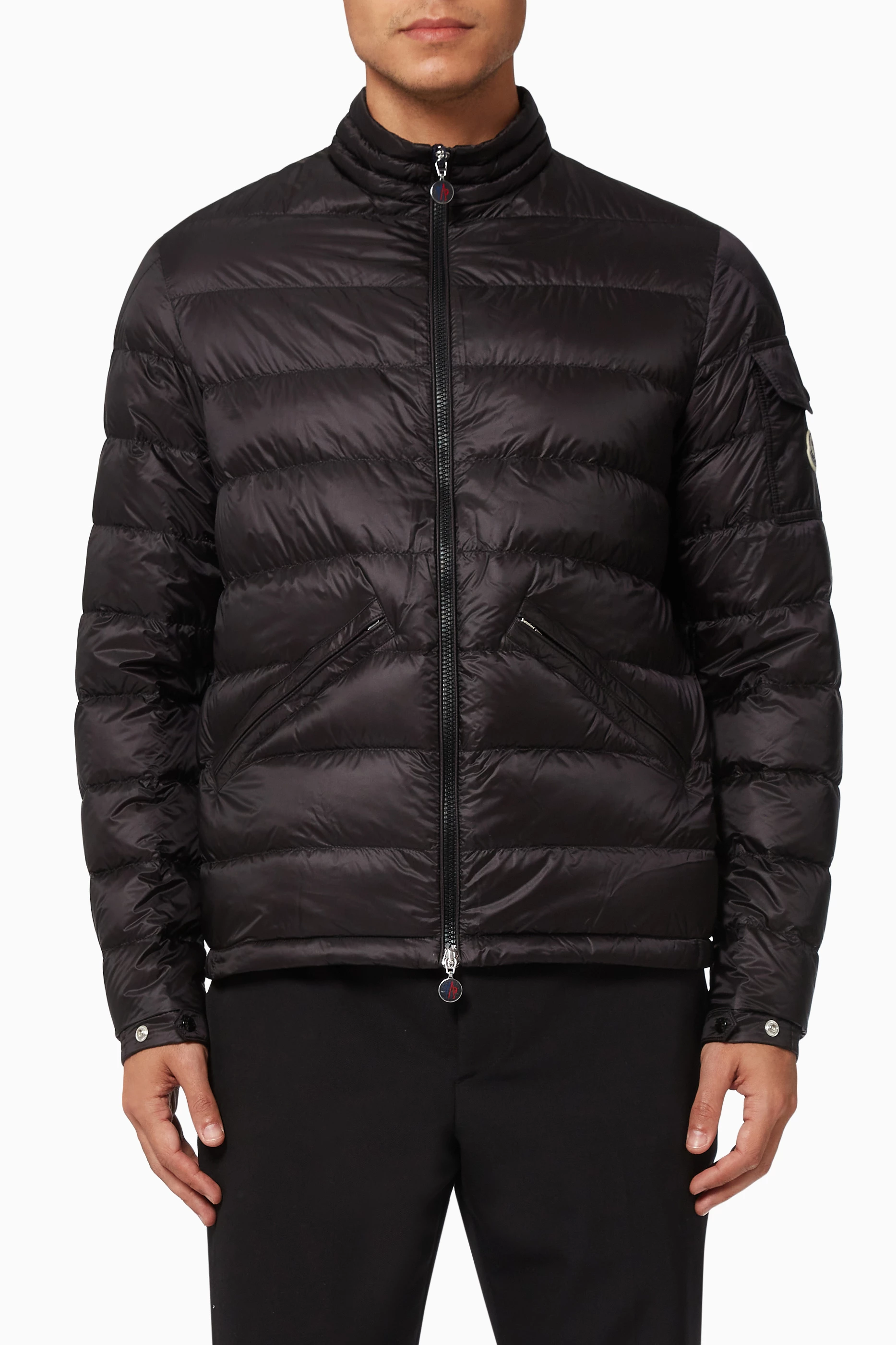 Buy Moncler Black Agay Jacket in Matte Longue Saison Nylon For Men Online Ounass UAE