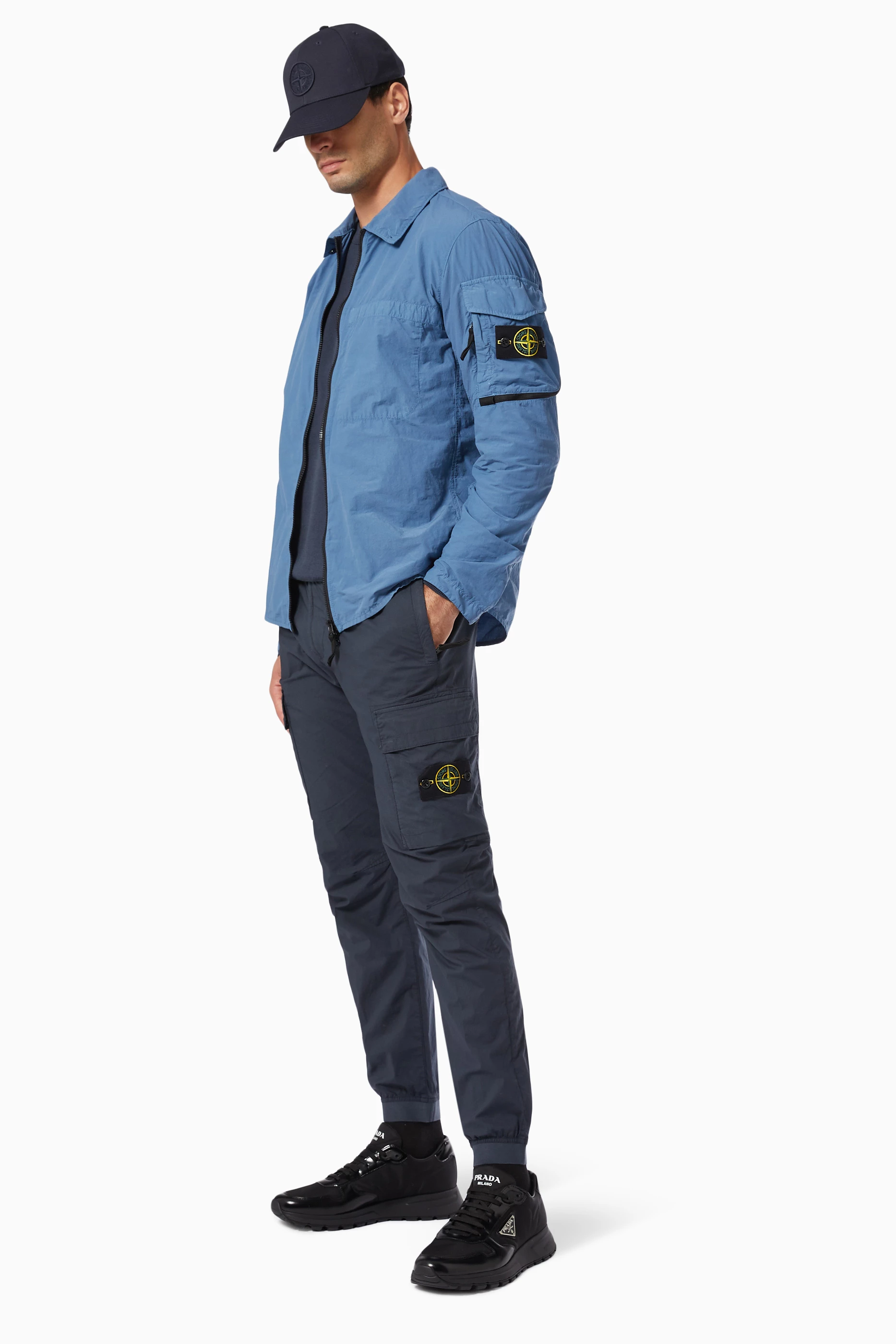 Stone island light blue overshirt outlet